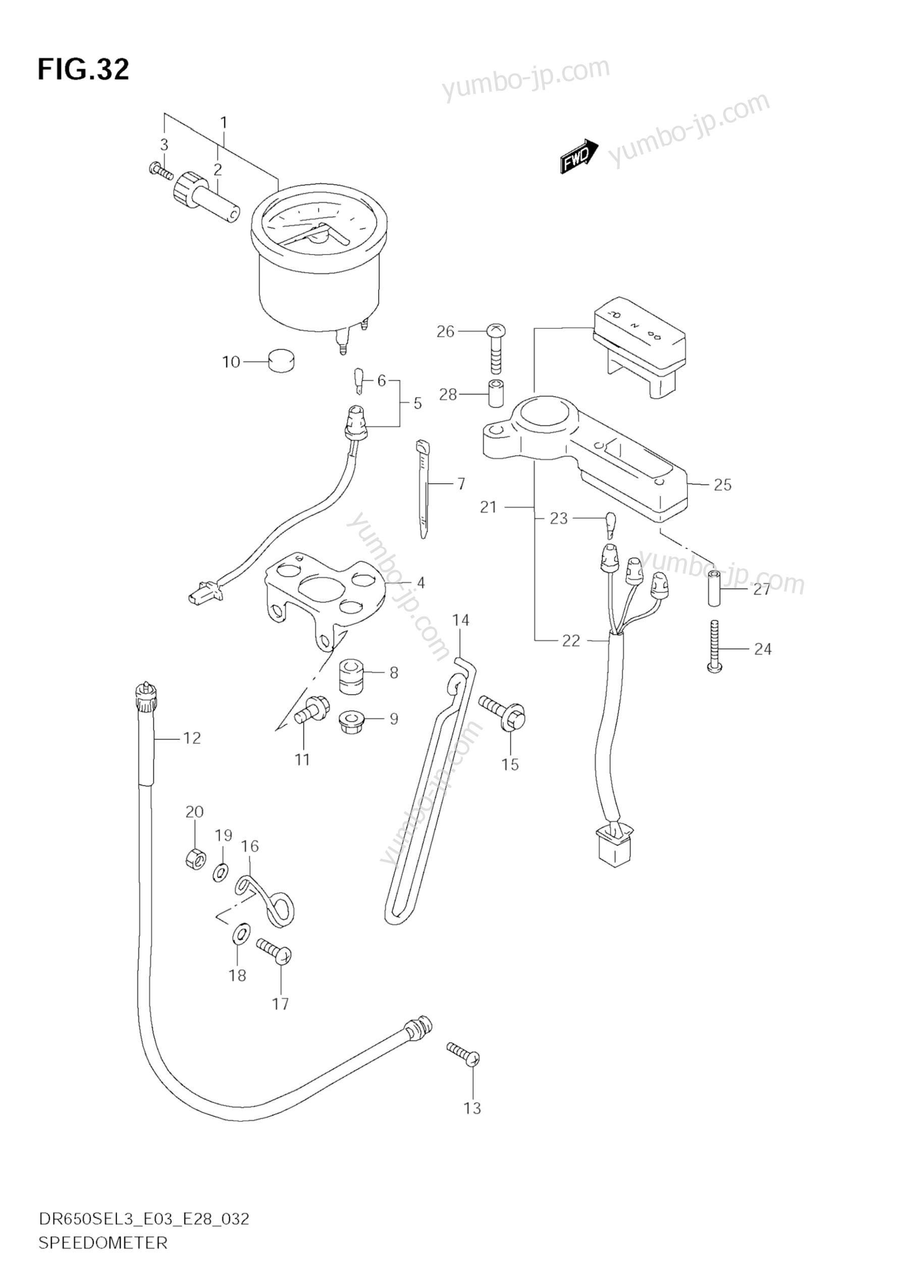 SPEEDOMETER (DR650SEL3 E33) for motorcycles SUZUKI DR650SE 2013 year