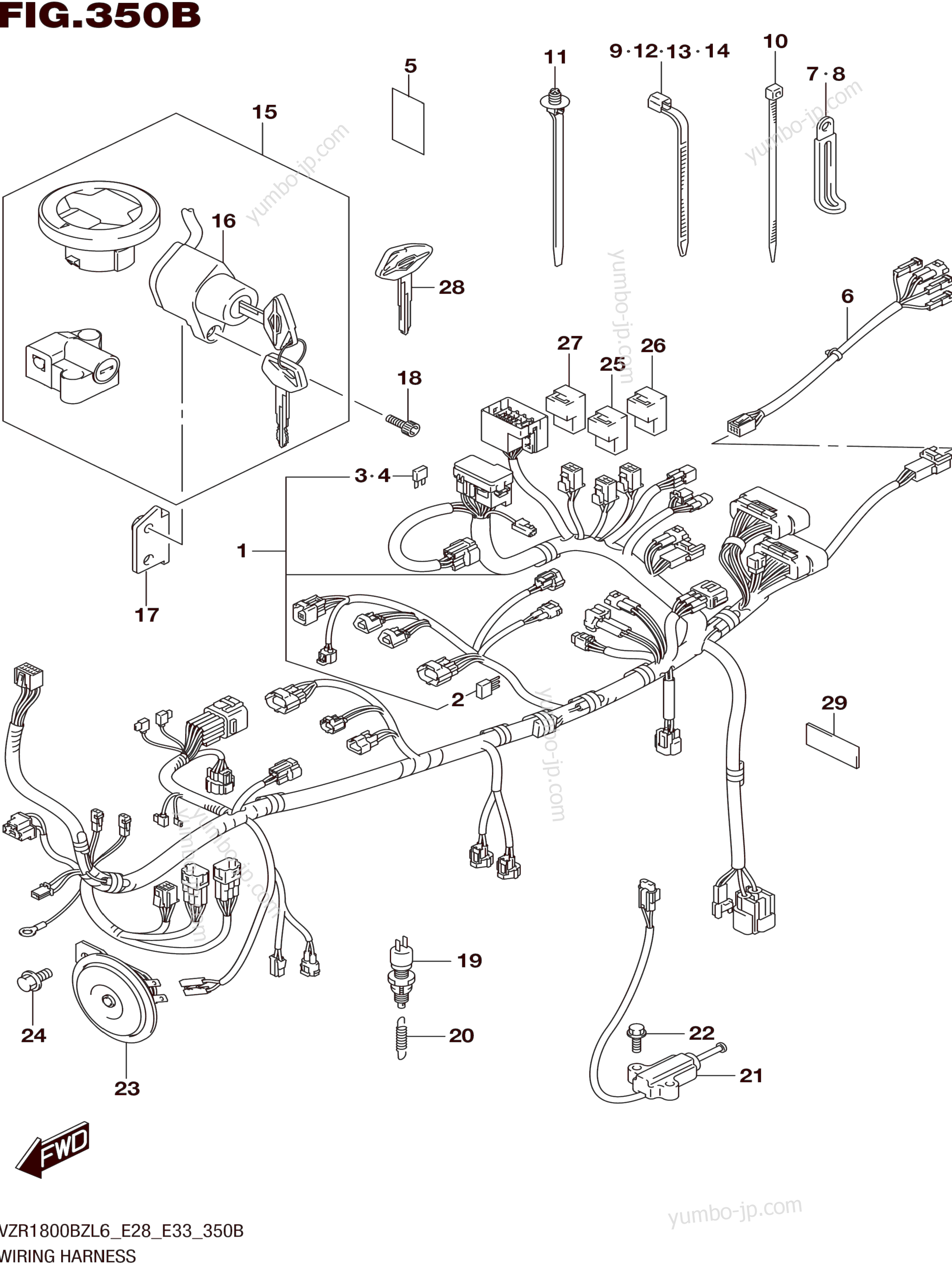 WIRING HARNESS (VZR1800BZL6 E33) для мотоциклов SUZUKI VZR1800-BZ 2016 г.