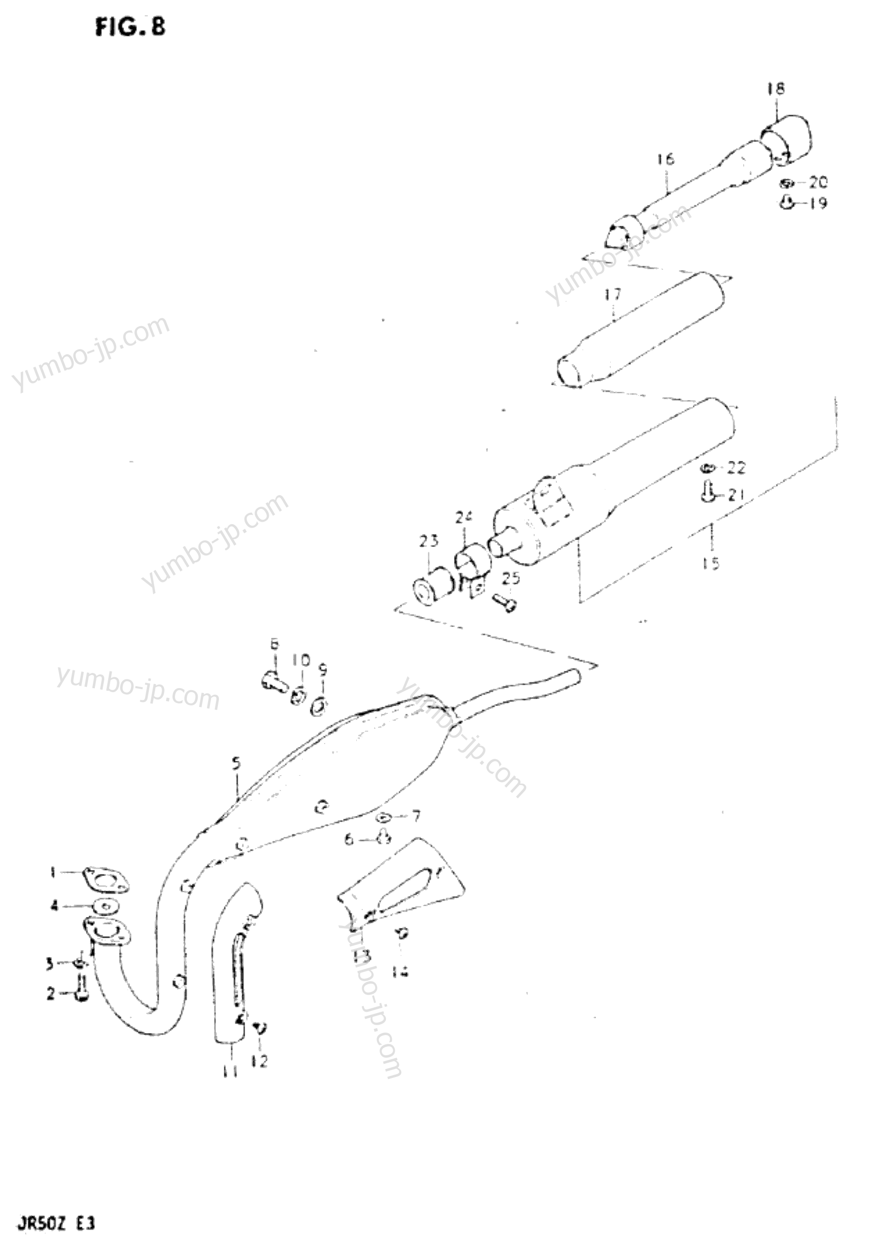 MUFFLER для мотоциклов SUZUKI JR50 1982 г.