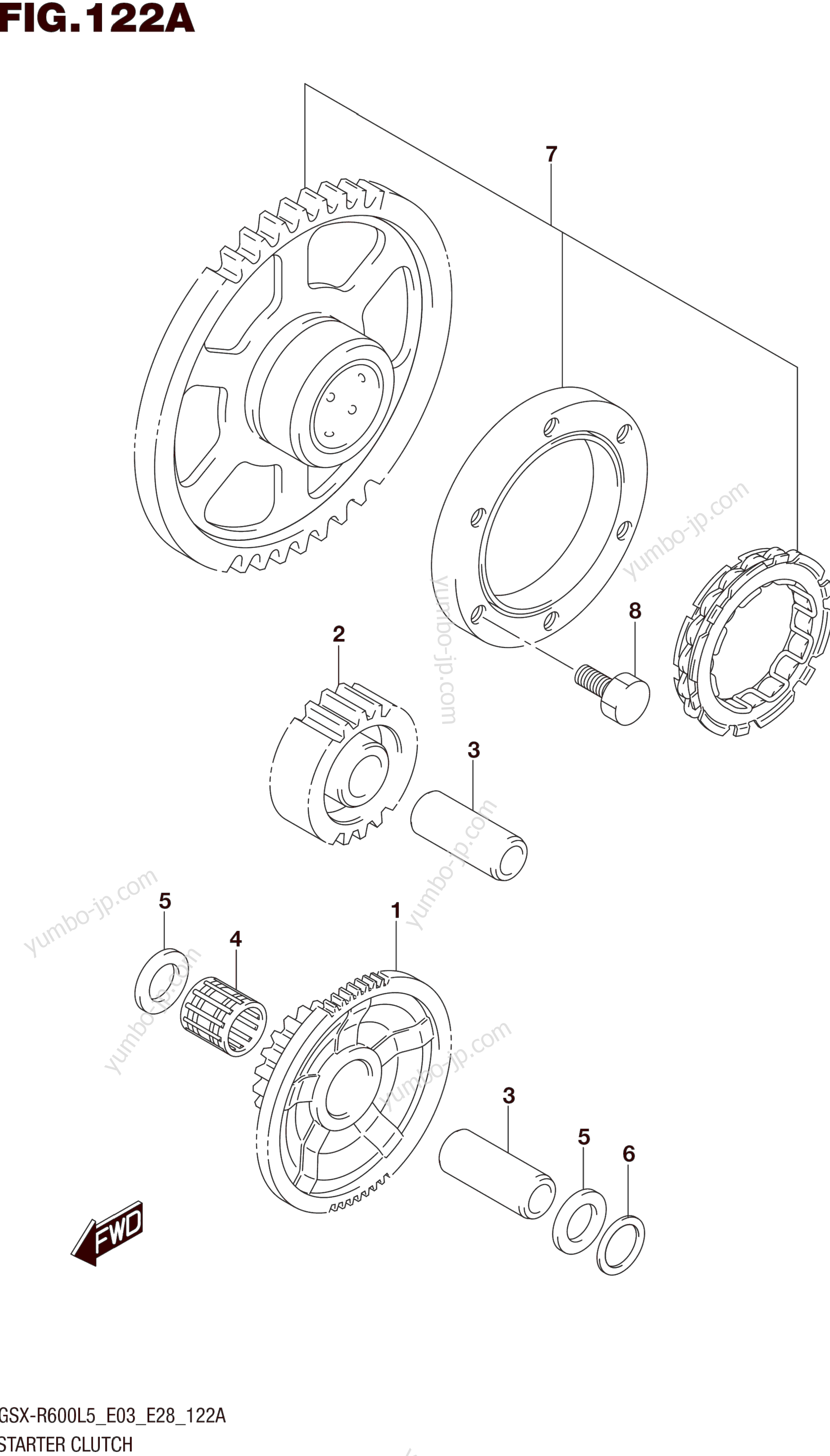 STARTER CLUTCH for motorcycles SUZUKI GSX-R600 2015 year