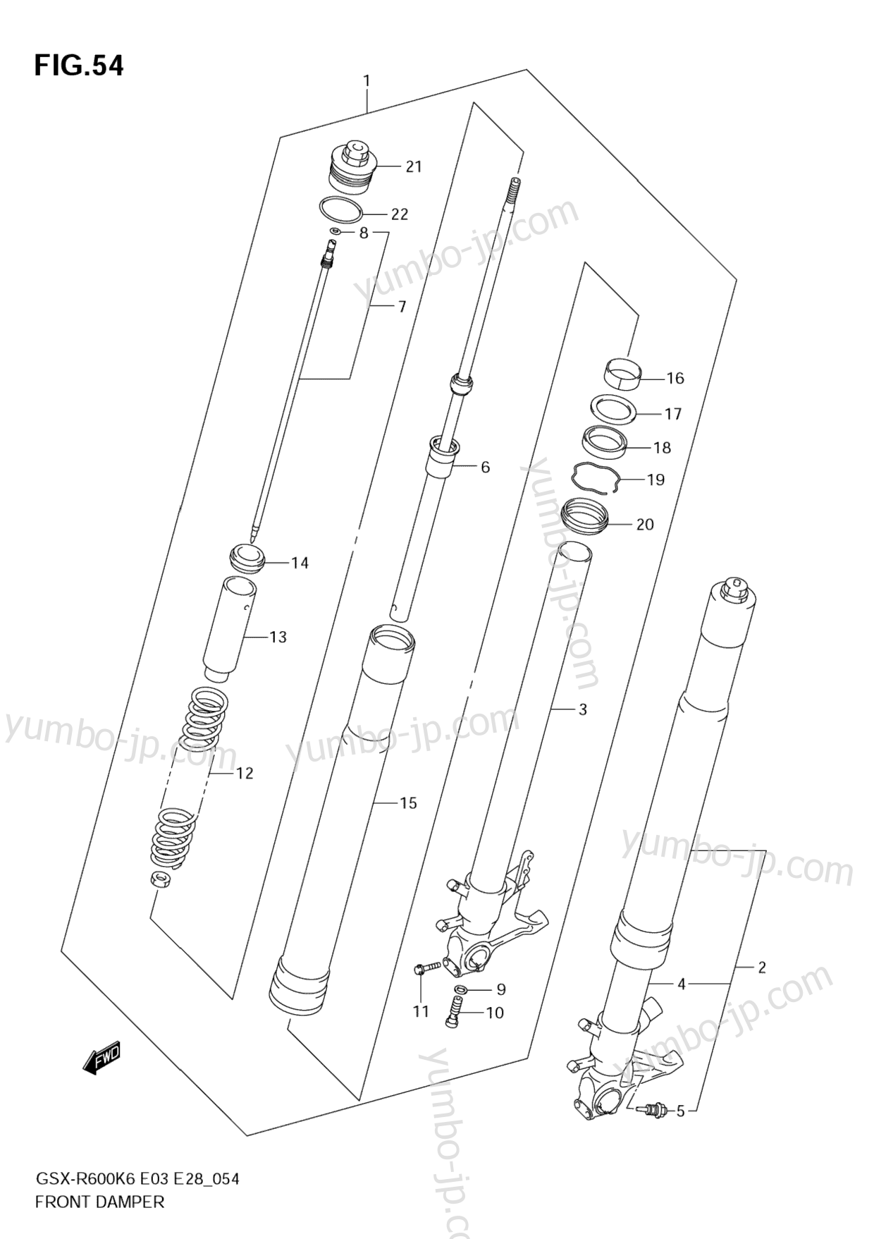 FRONT DAMPER for motorcycles SUZUKI GSX-R600 2006 year