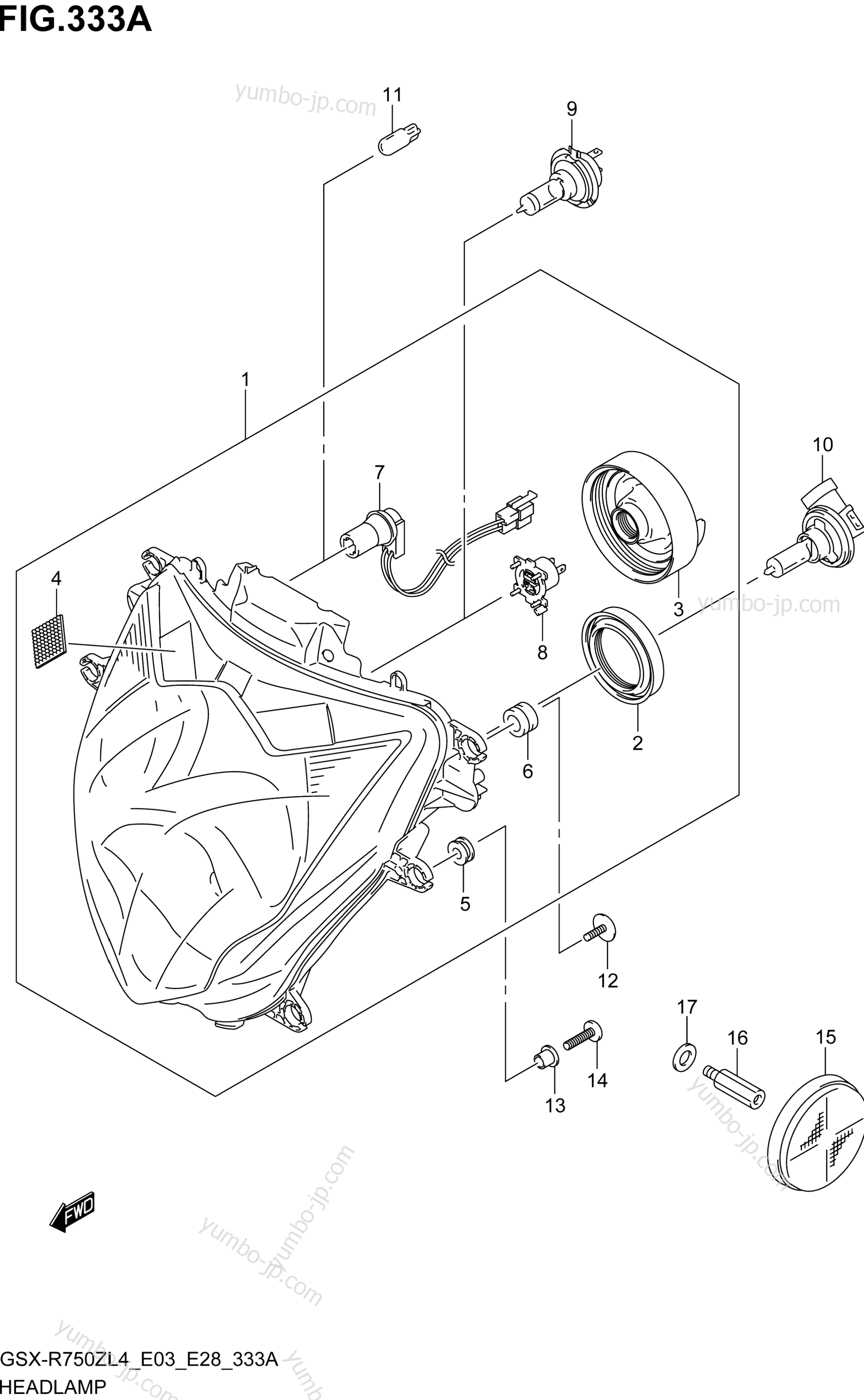 HEADLAMP для мотоциклов SUZUKI GSX-R750Z 2014 г.