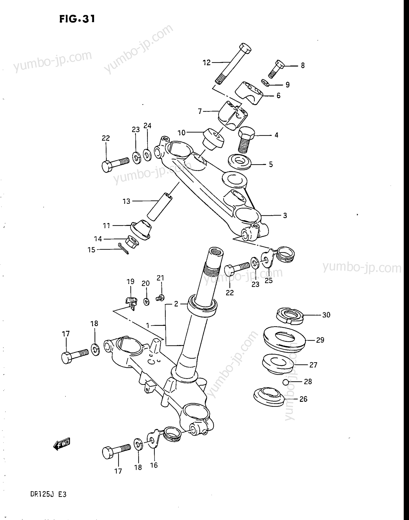 STEERING STEM (MODEL H/J) для мотоциклов SUZUKI DR125 1986 г.