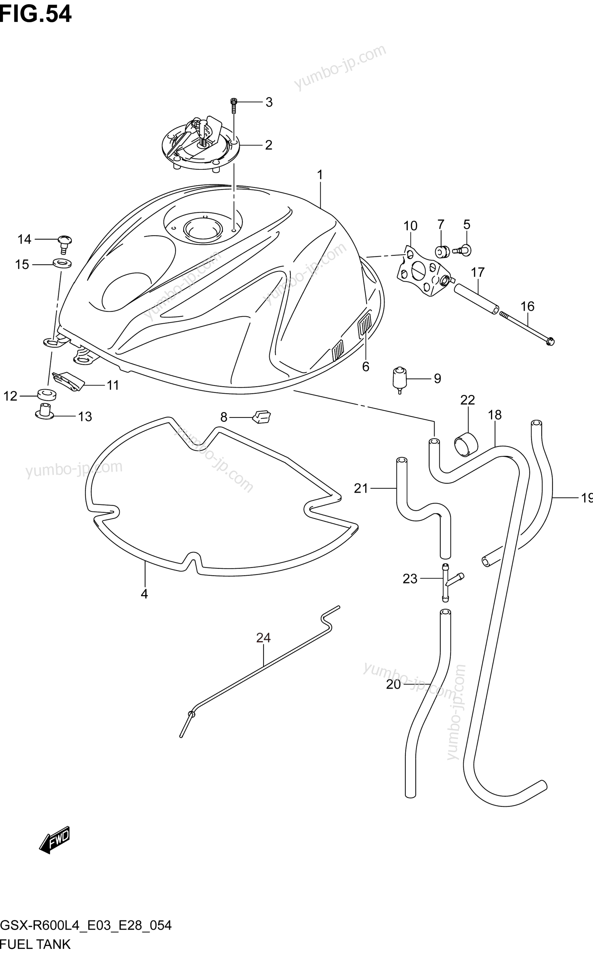 FUEL TANK (GSX-R600L4 E03) для мотоциклов SUZUKI GSX-R600 2014 г.