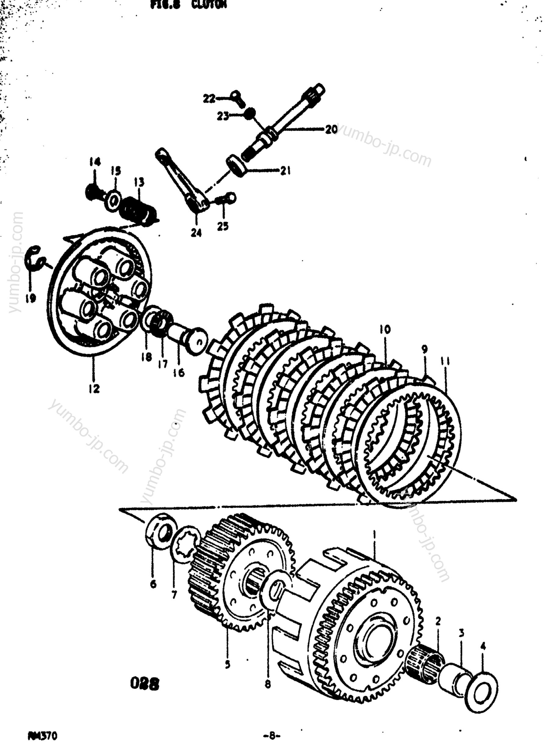 Устройство сцепления для мотоциклов SUZUKI RM370 1976 г.