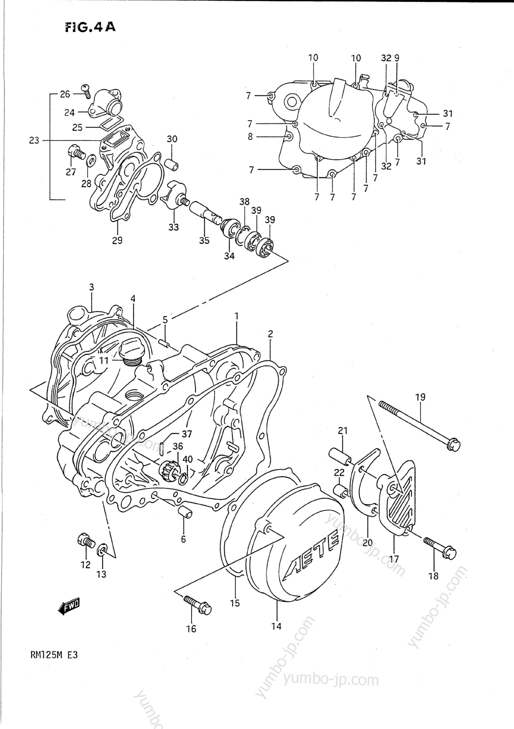 CRANKCASE COVER- WATER PUMP (MODEL L/M) для мотоциклов SUZUKI RM125 1991 г.