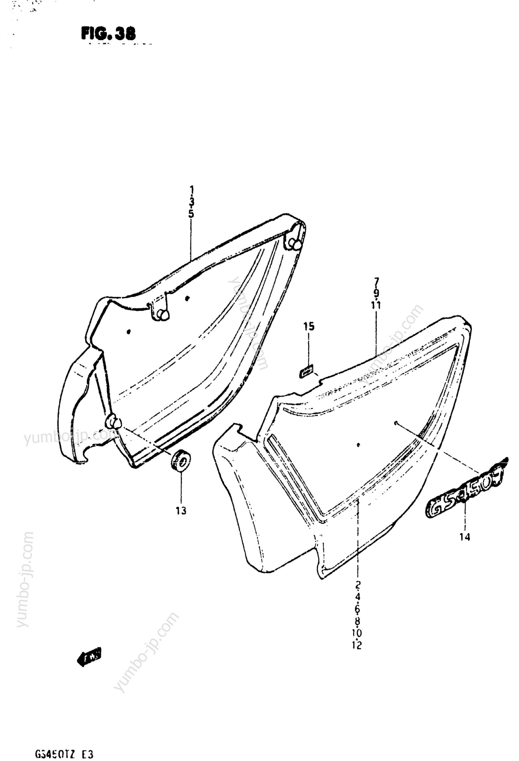 FRAME COVER (MODEL Z) for motorcycles SUZUKI GS450T 1982 year