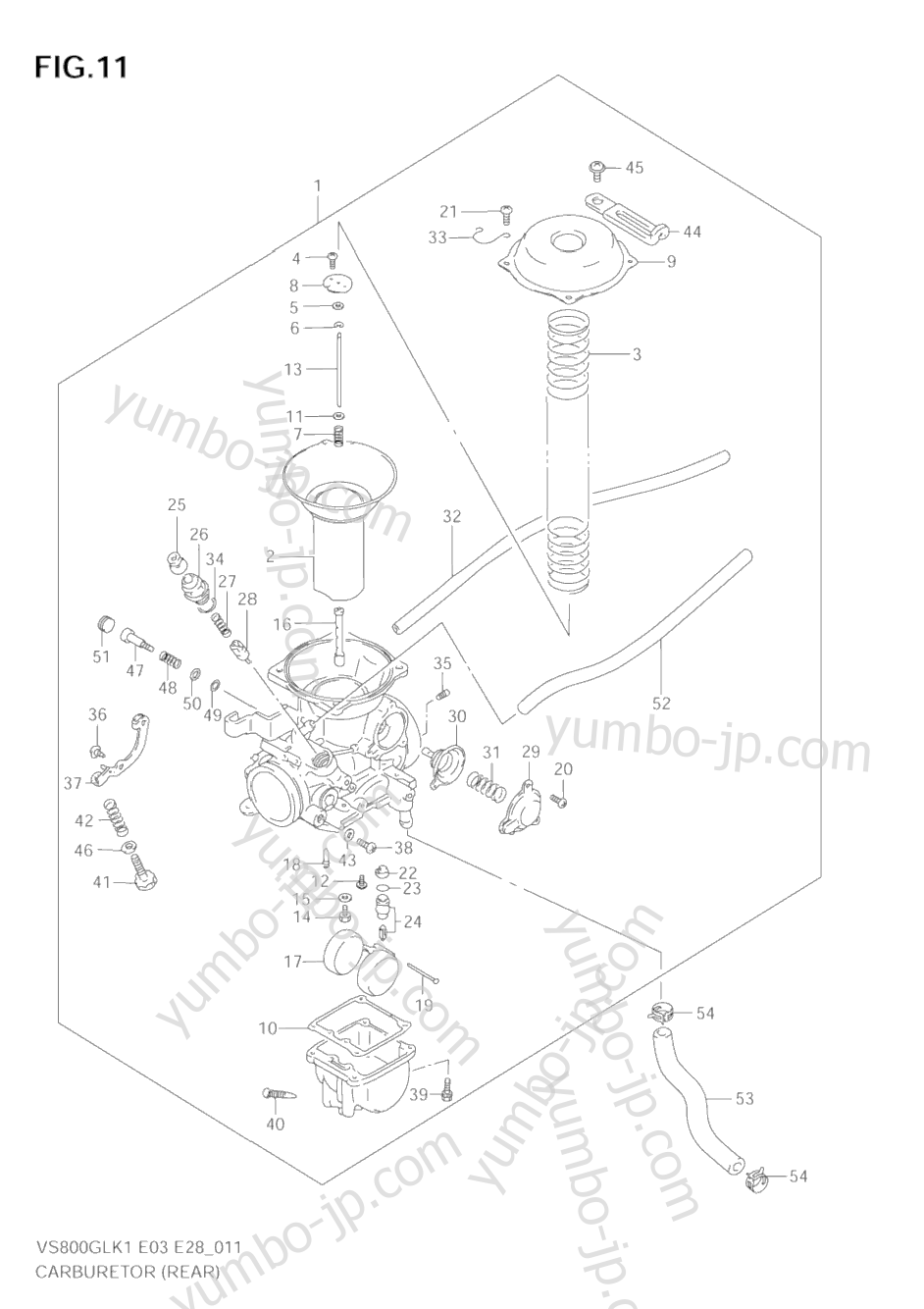 CARBURETOR (REAR) для мотоциклов SUZUKI Intruder (VS800GL) 2003 г.