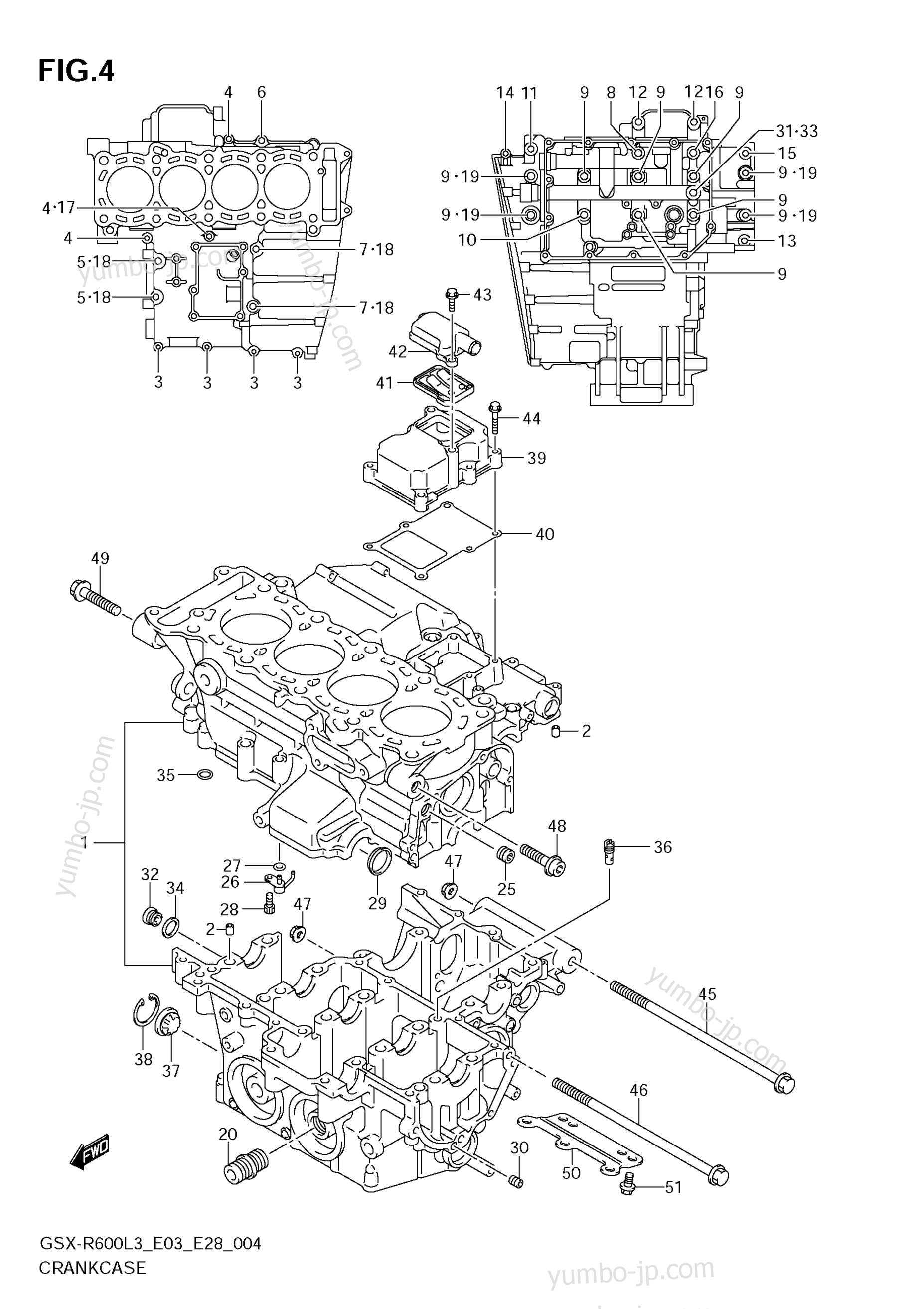 CRANKCASE for motorcycles SUZUKI GSX-R600 2013 year