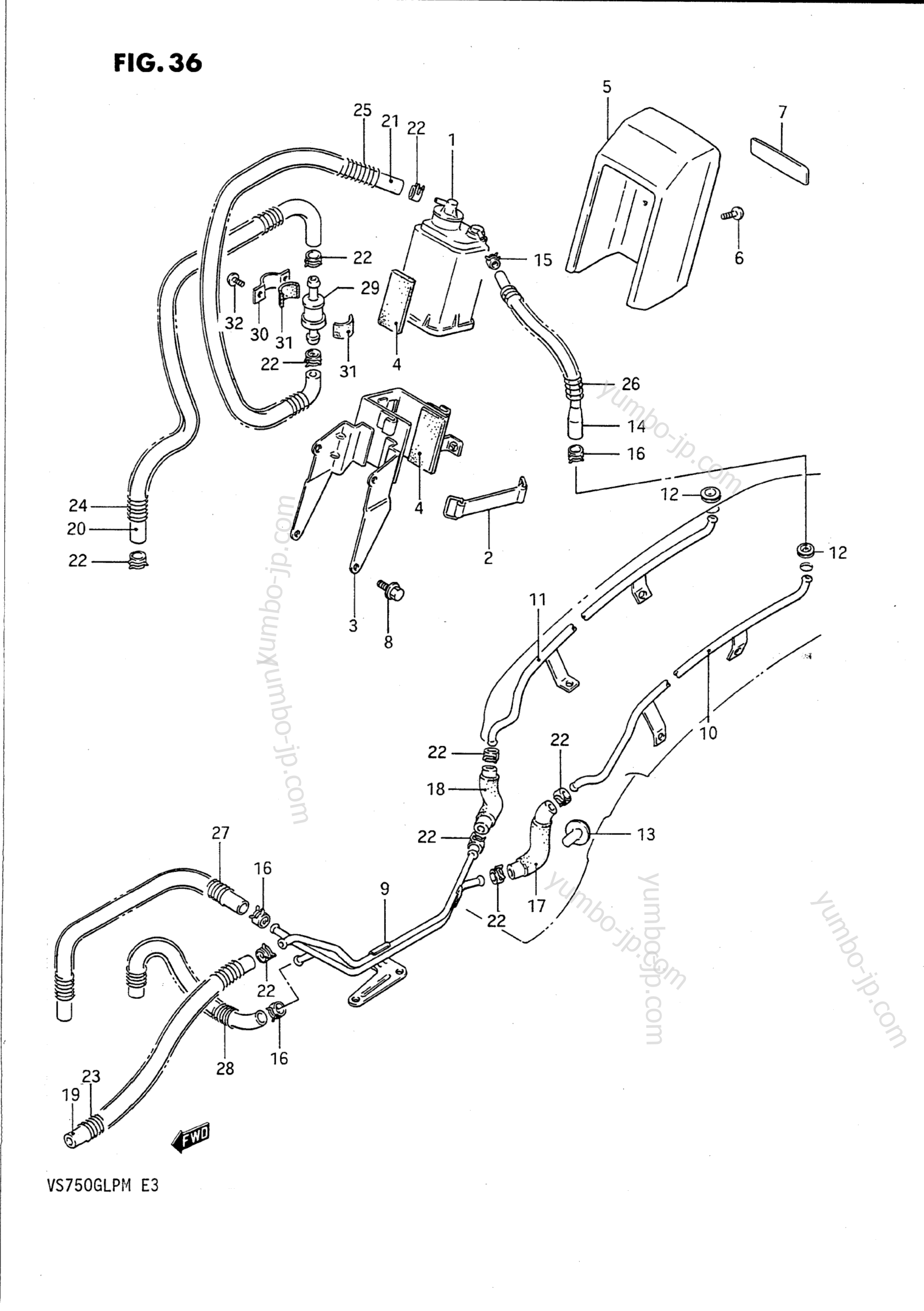 CANISTER (FOR CALIFORNIA) для мотоциклов SUZUKI Intruder (VS750GLP) 1988 г.