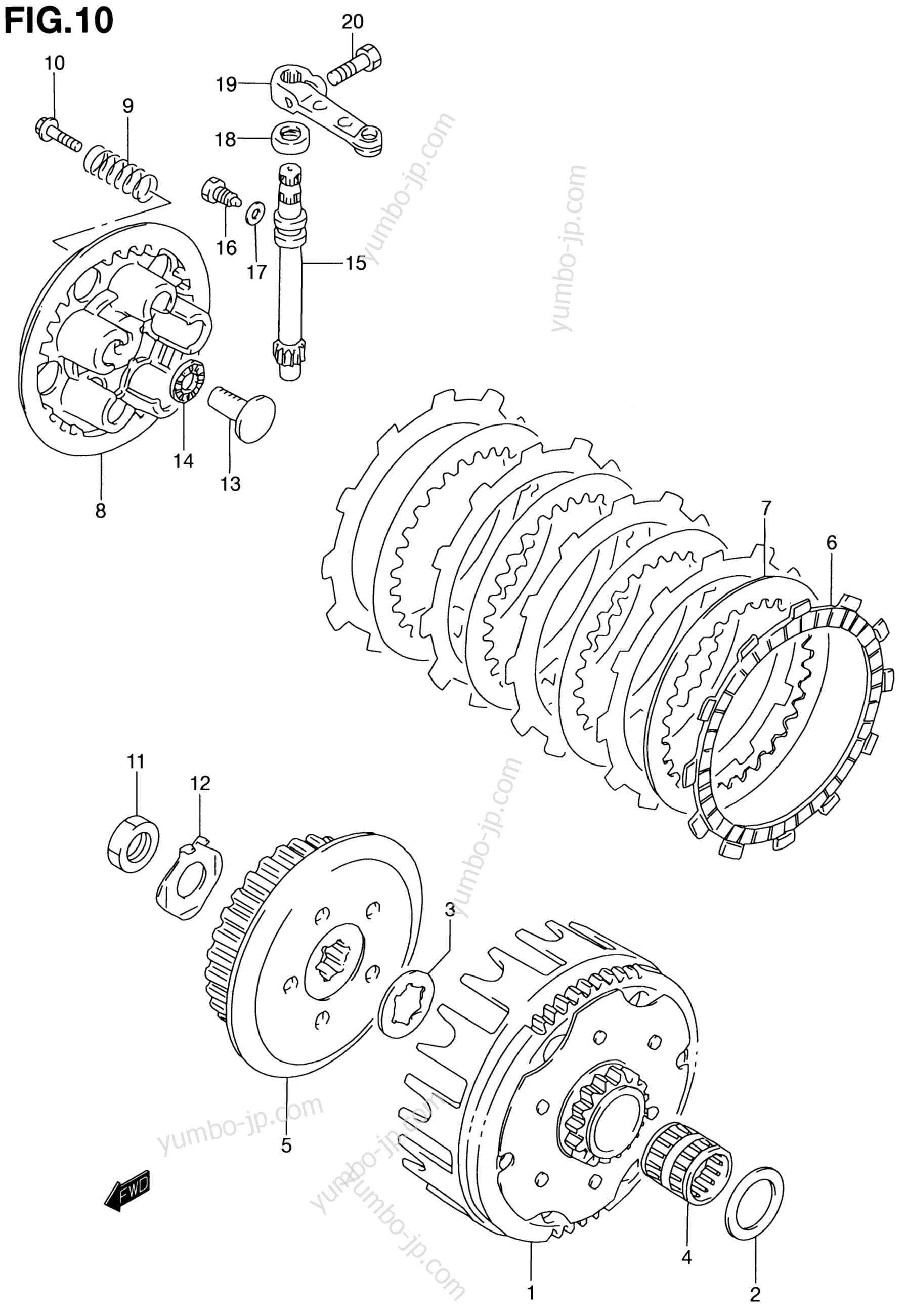 Устройство сцепления для мотоциклов SUZUKI RM80 2001 г.