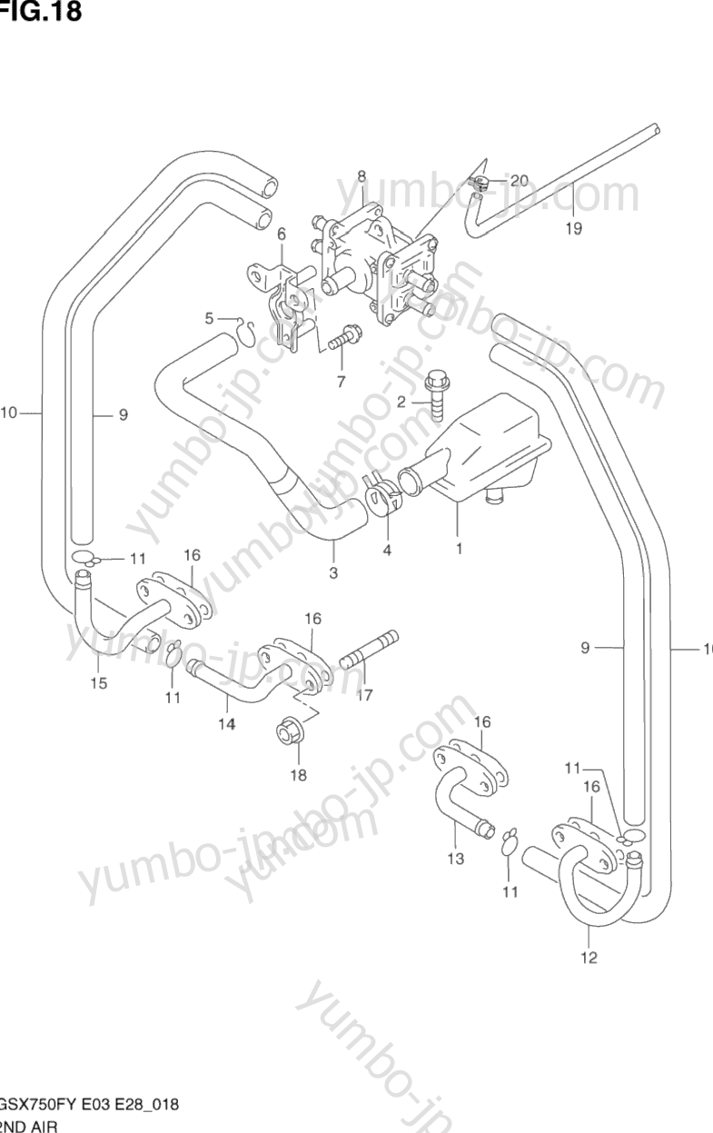 2ND AIR (E33) for motorcycles SUZUKI Katana (GSX750F) 2002 year