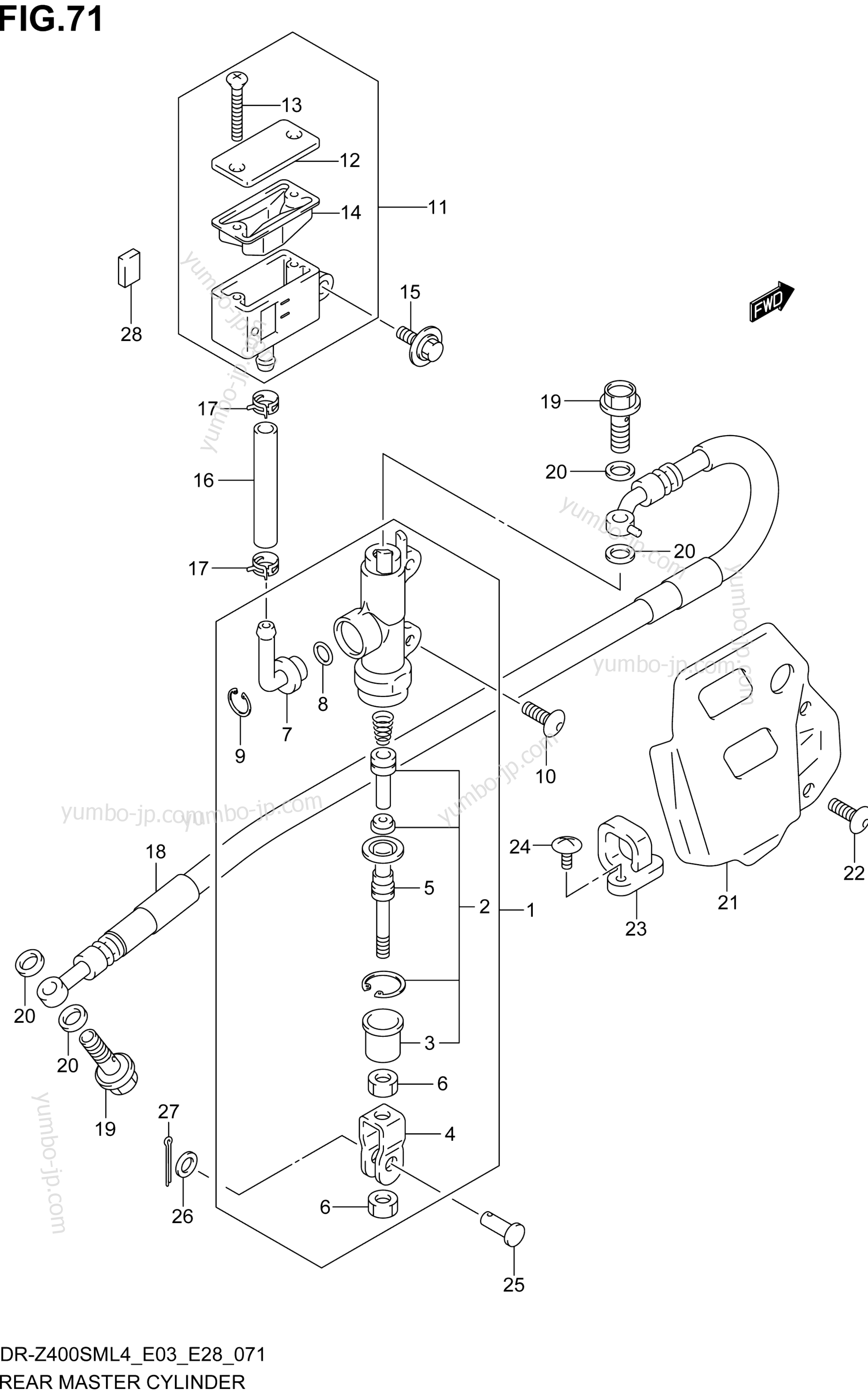 REAR MASTER CYLINDER for motorcycles SUZUKI DR-Z400SM 2014 year