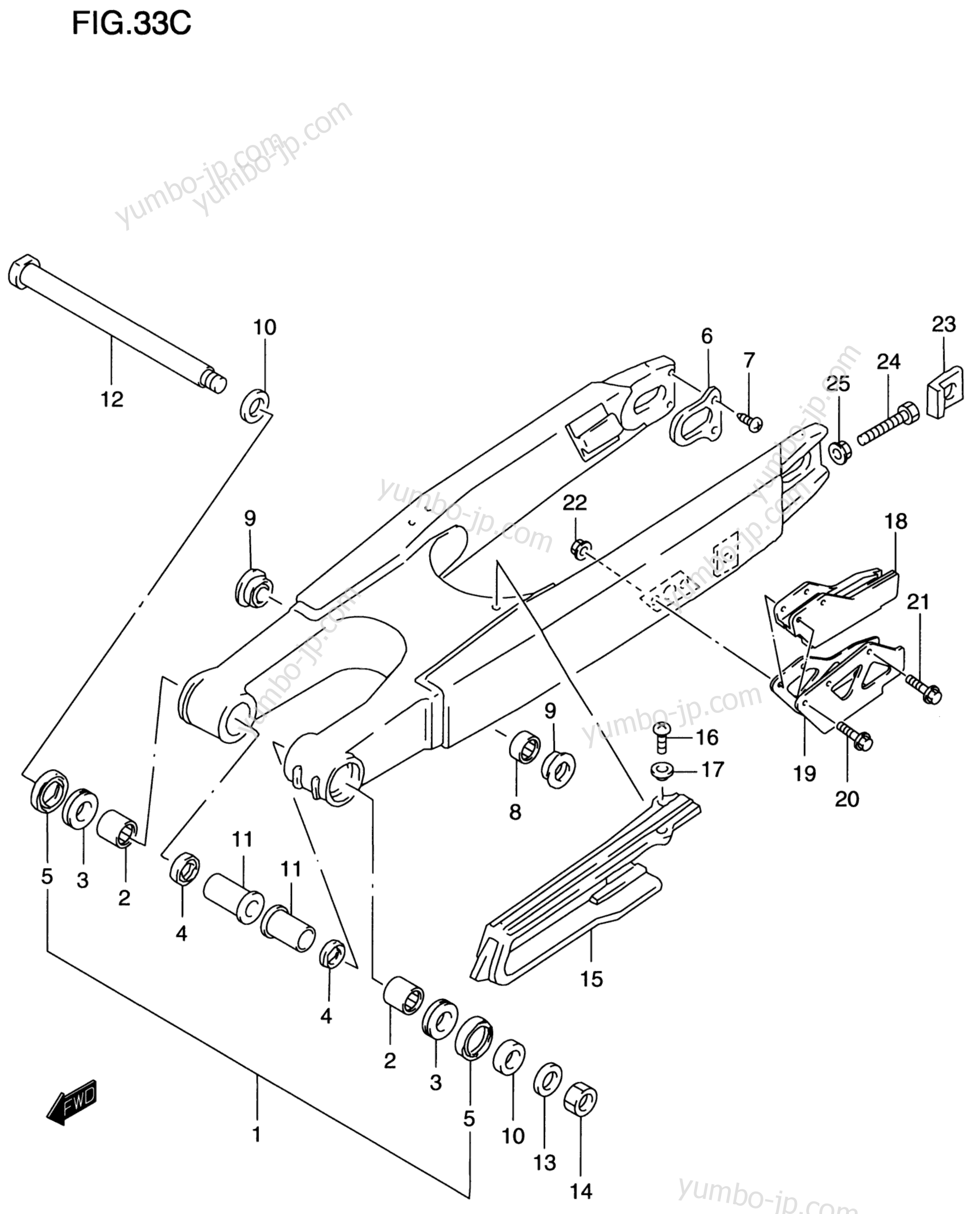 REAR SWINGING ARM (MODEL X) for motorcycles SUZUKI RM125 1997 year