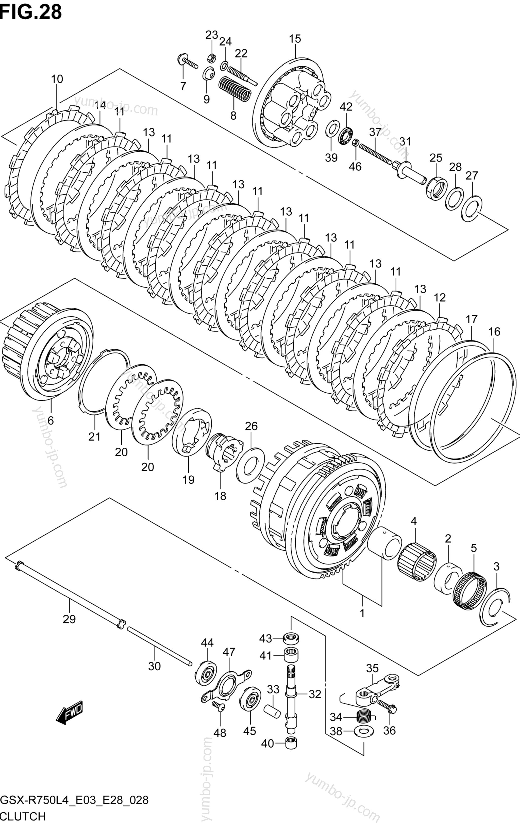 CLUTCH for motorcycles SUZUKI GSX-R750 2014 year