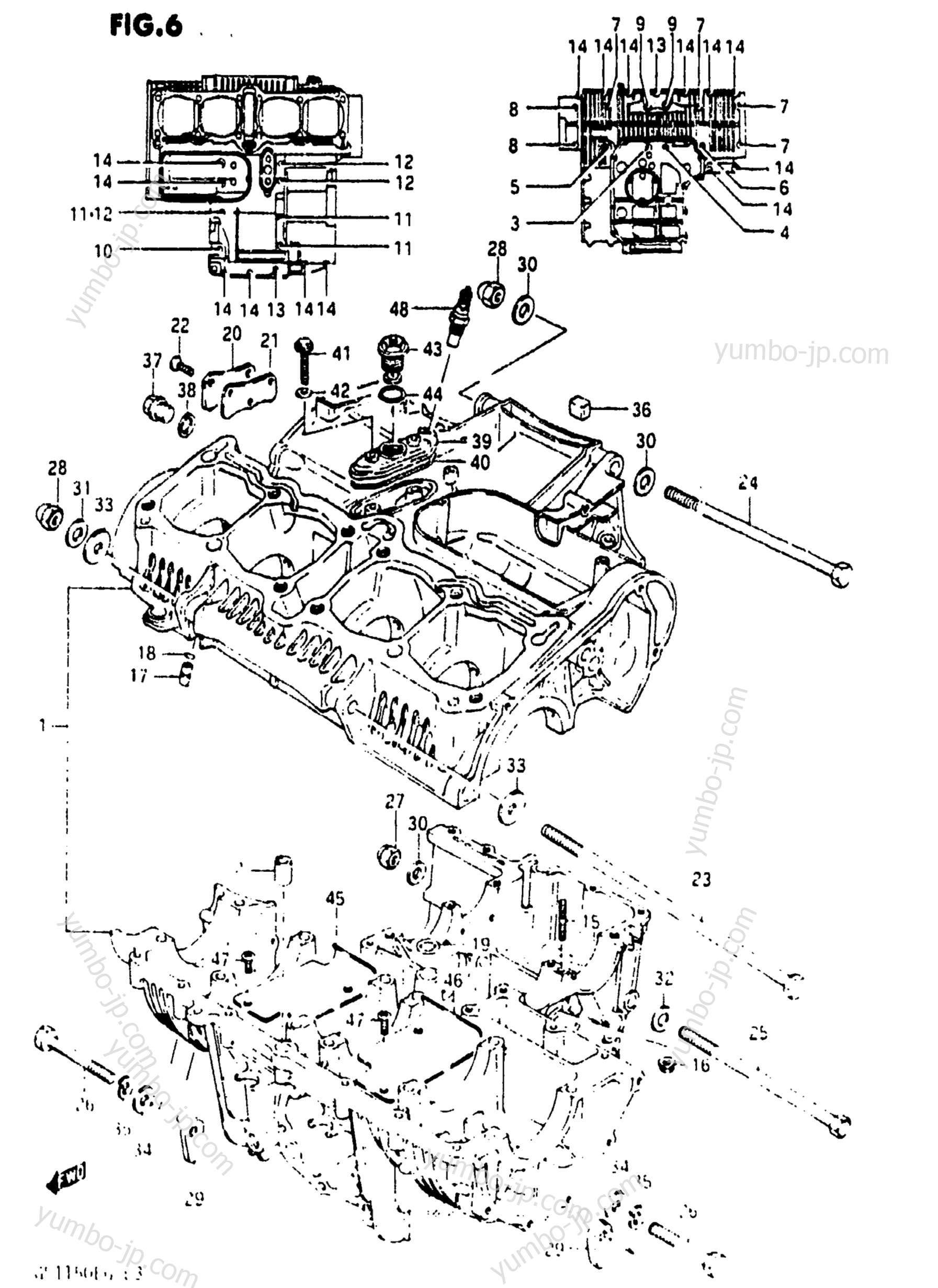 CRANKCASE (GS1150ES3/ESE E.NO.102248~/MODEL F/F2/G) для мотоциклов SUZUKI GS1150ESE 1984 г.