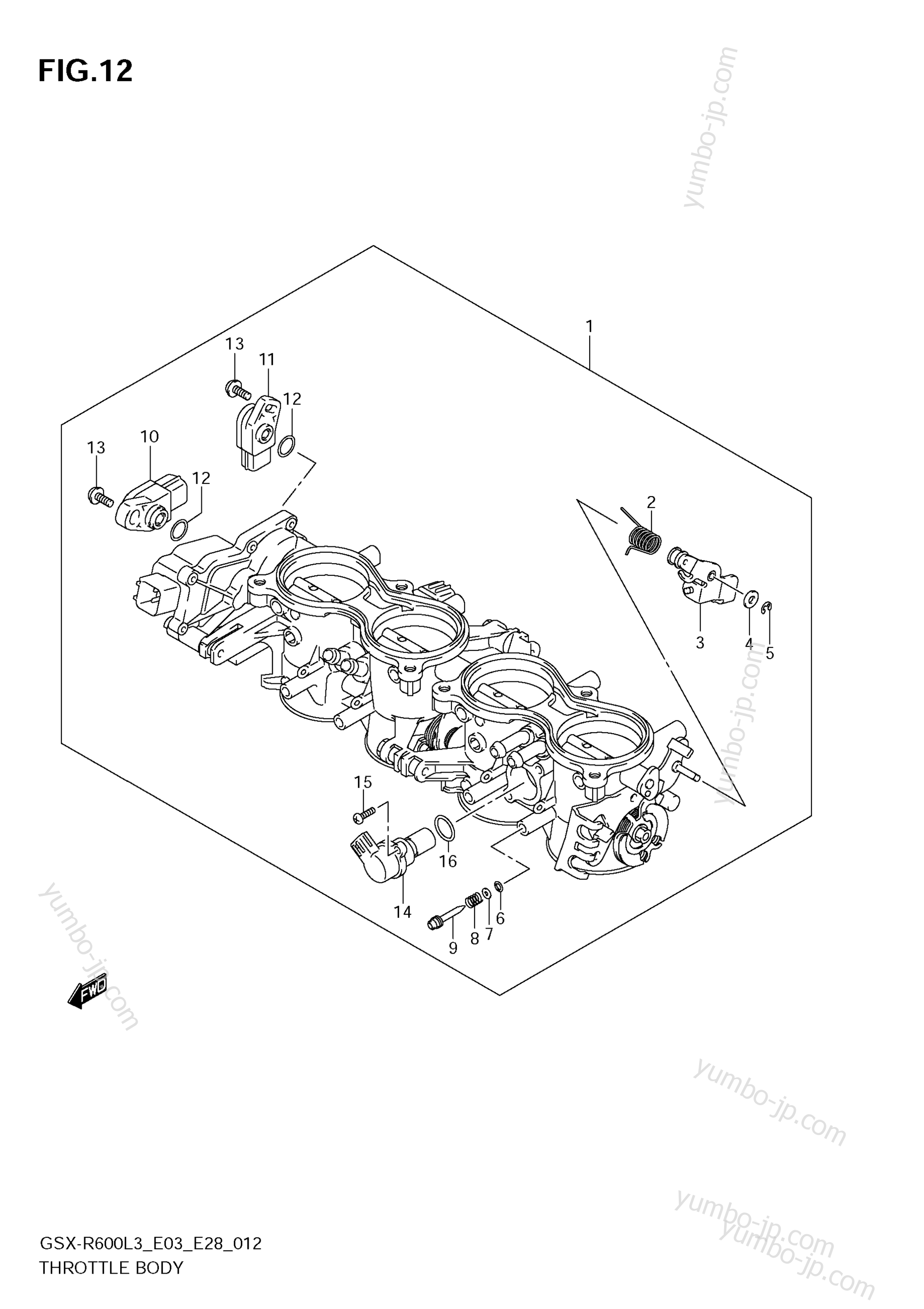 THROTTLE BODY (GSX-R600L3 E28) для мотоциклов SUZUKI GSX-R600 2013 г.