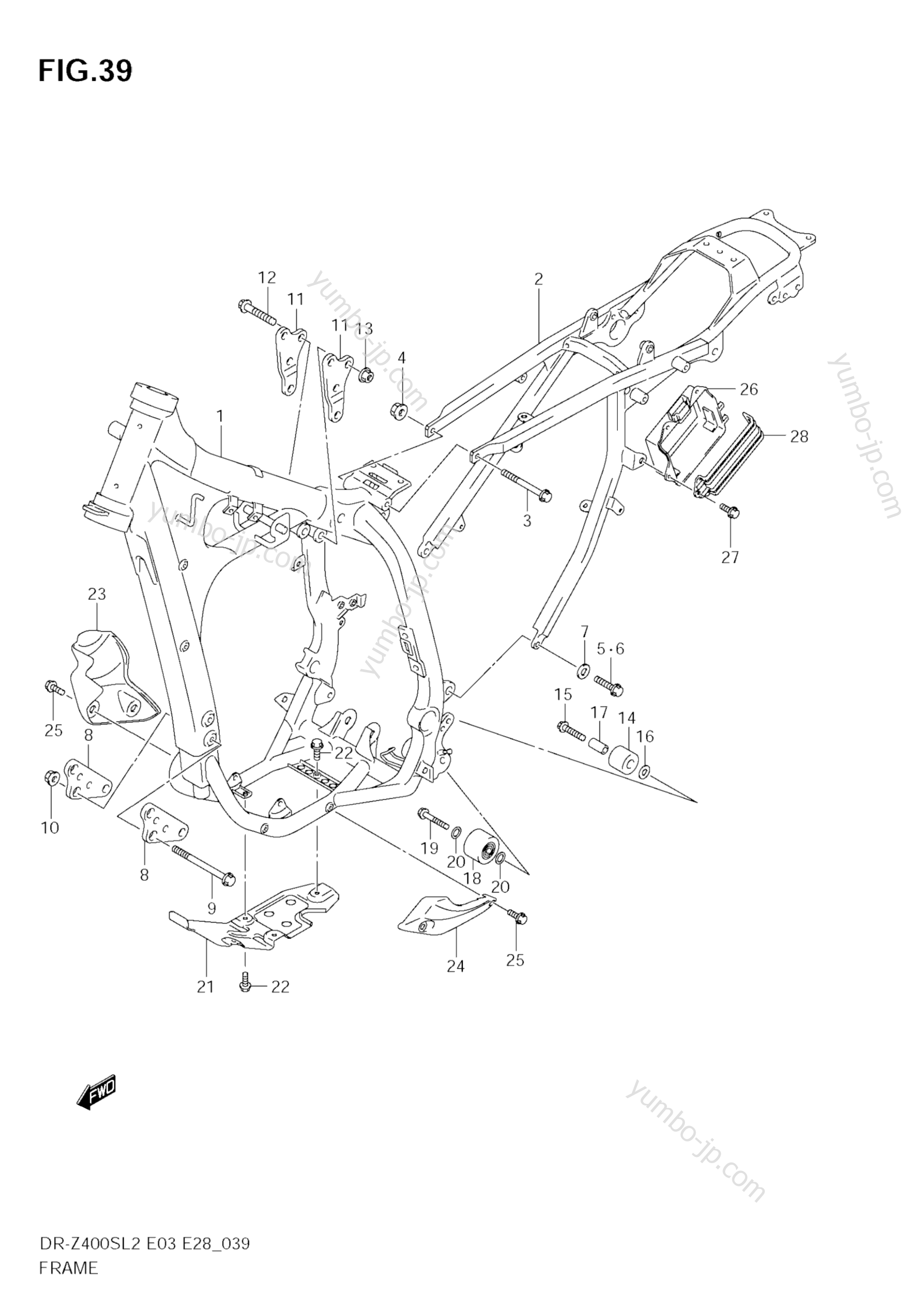 FRAME for motorcycles SUZUKI DR-Z400S 2012 year