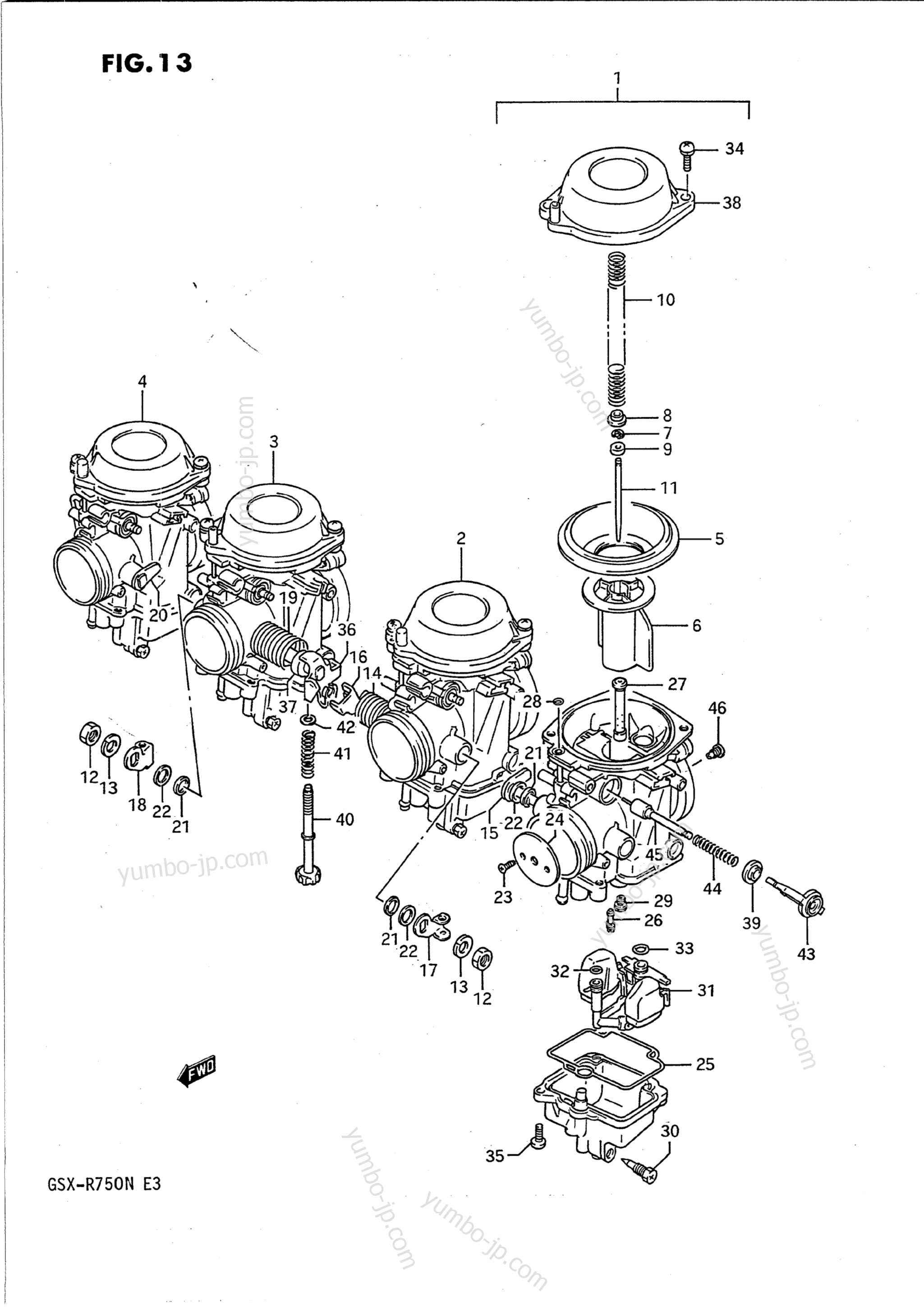 Carburetor (California Only) for motorcycles SUZUKI GSX-R750 1992 year