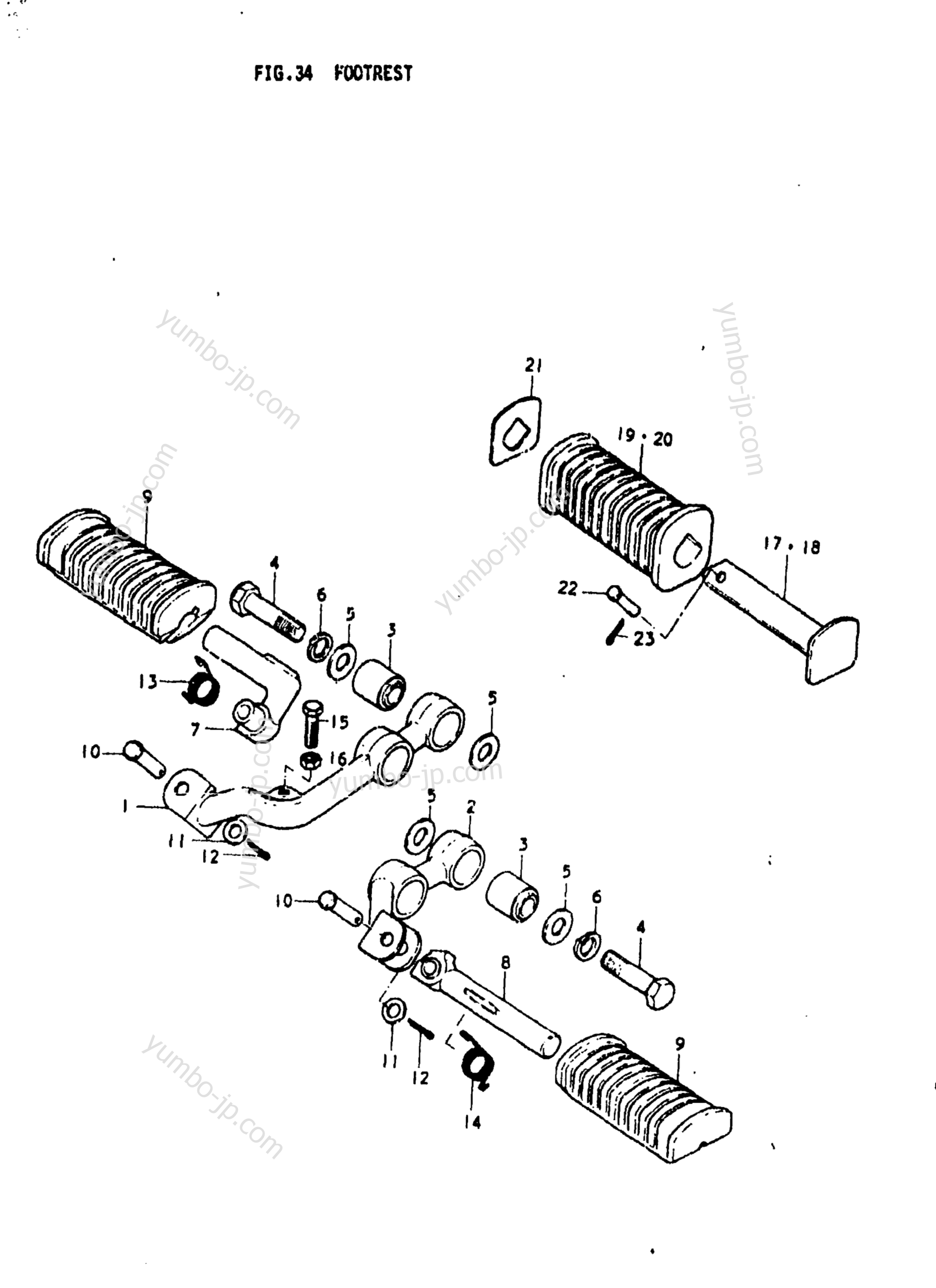 Footrest for motorcycles SUZUKI GS750L 1979 year