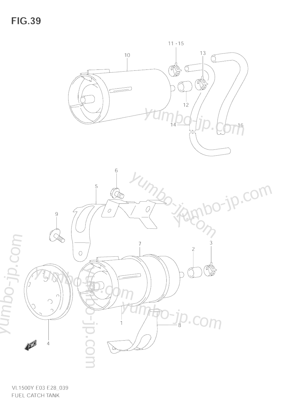 FUEL CATCH TANK (MODEL W) для мотоциклов SUZUKI Intruder (VL1500) 2003 г.