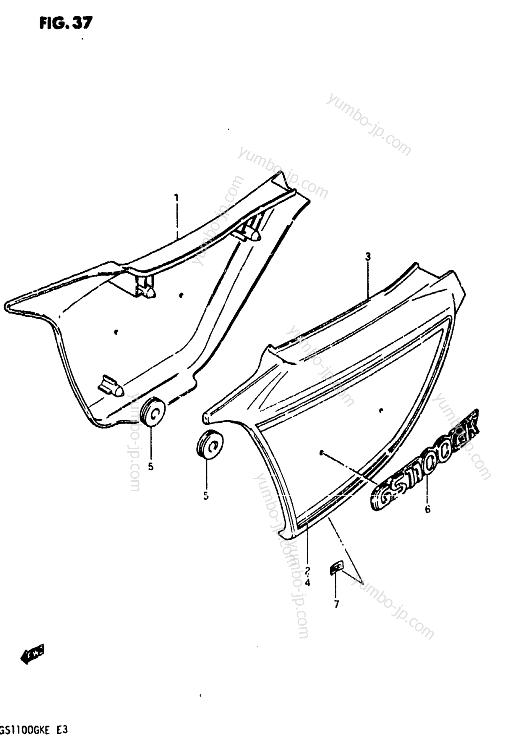 FRAME COVER for motorcycles SUZUKI GKE (GS1100) 1984 year