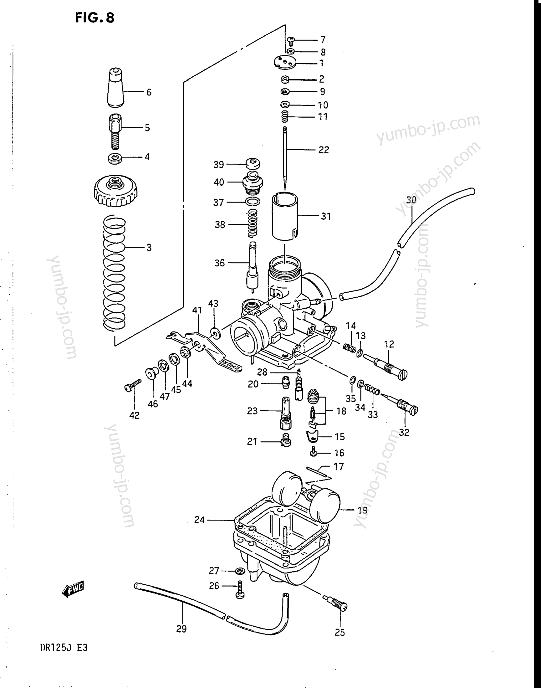 Карбюратор для мотоциклов SUZUKI DR125 1988 г.