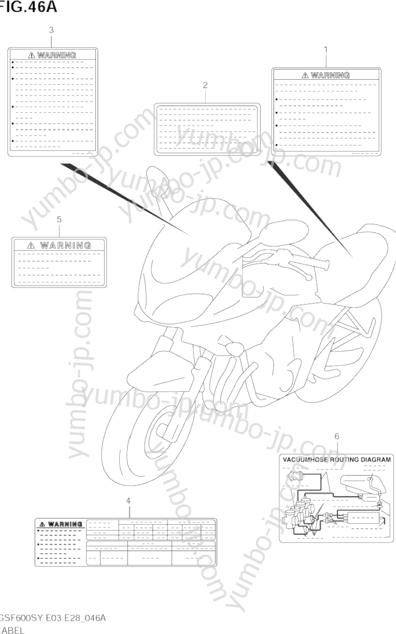 LABEL (MODEL K2/K3) для мотоциклов SUZUKI Bandit (GSF600S) 2000 г.