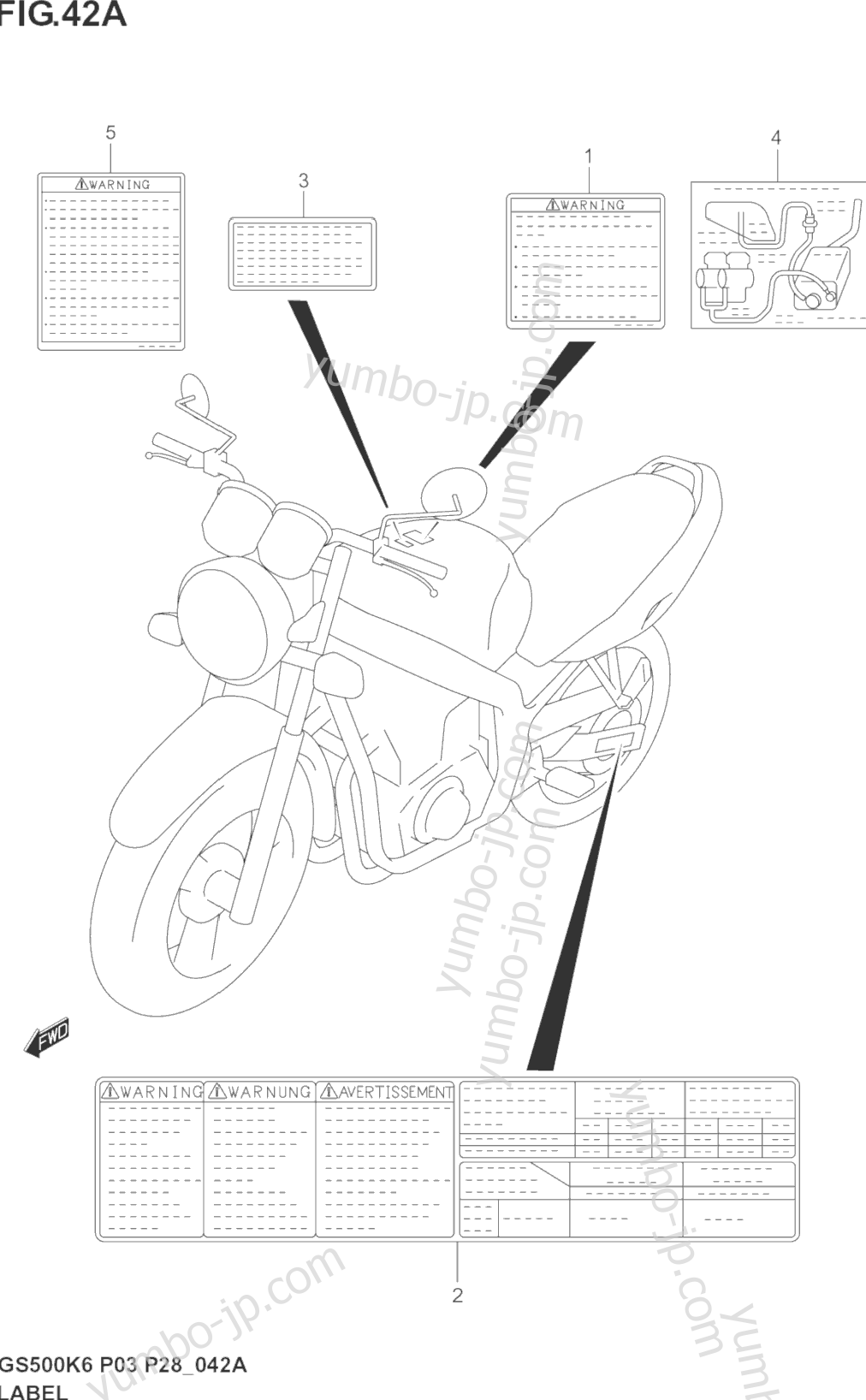 LABEL (MODEL K4/K5/K6) для мотоциклов SUZUKI GS500F 2005 г.