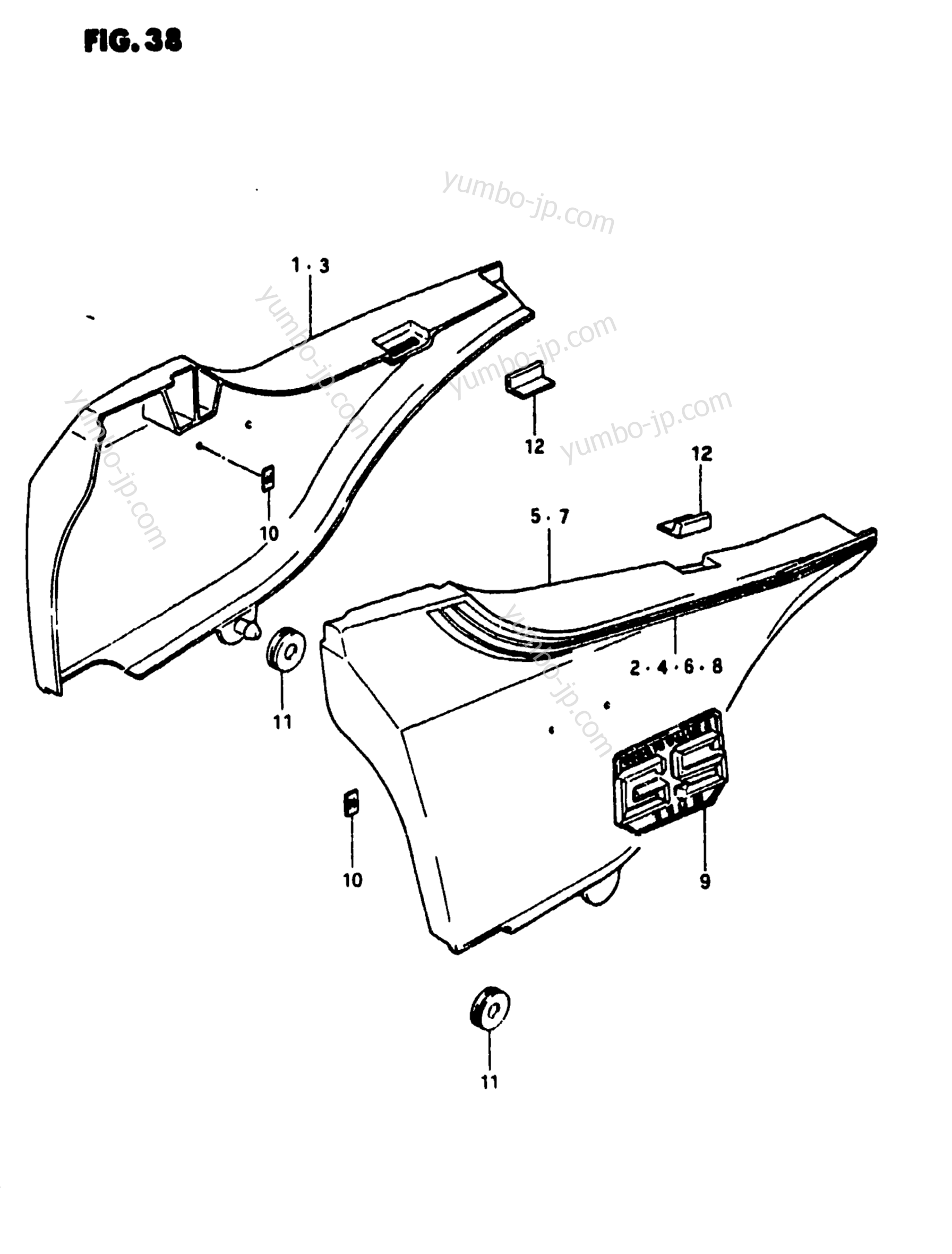 FRAME COVER (GS1100ET) for motorcycles SUZUKI GS1100E 1980 year