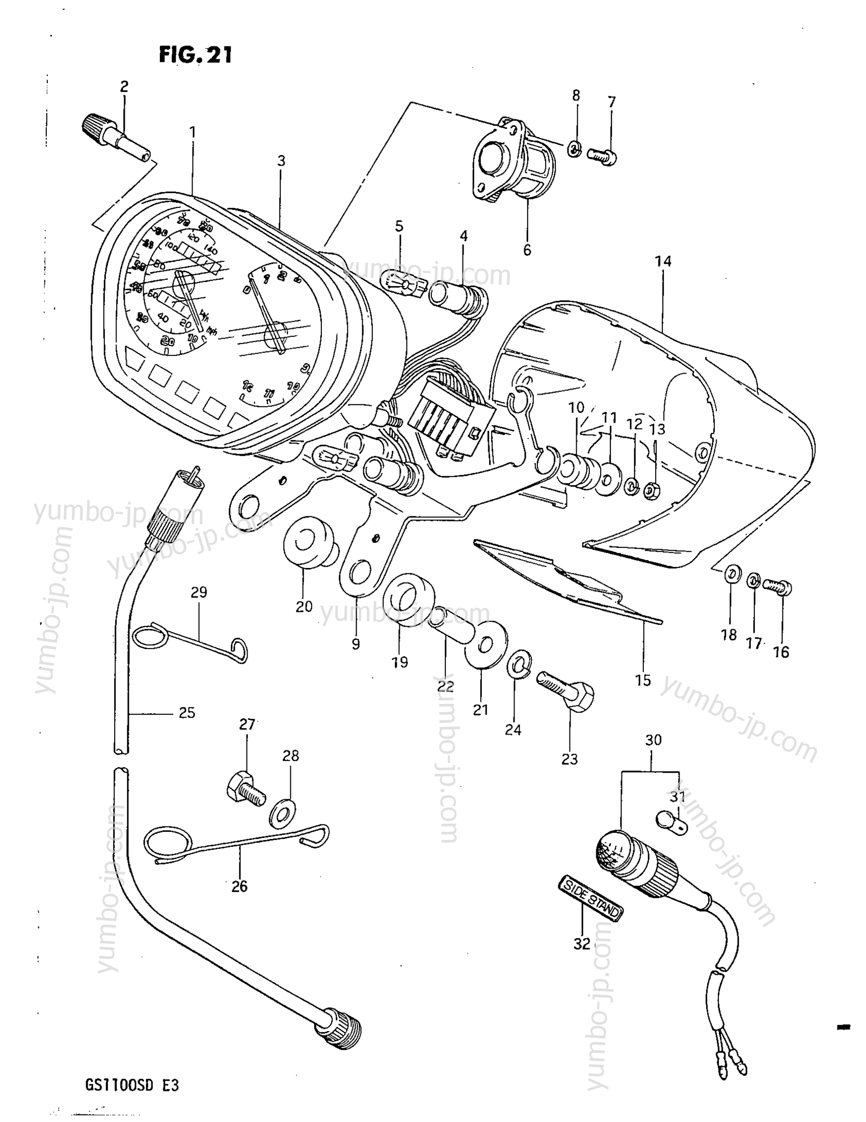 Speedometer - Tachometer for motorcycles SUZUKI GS1100S 1983 year
