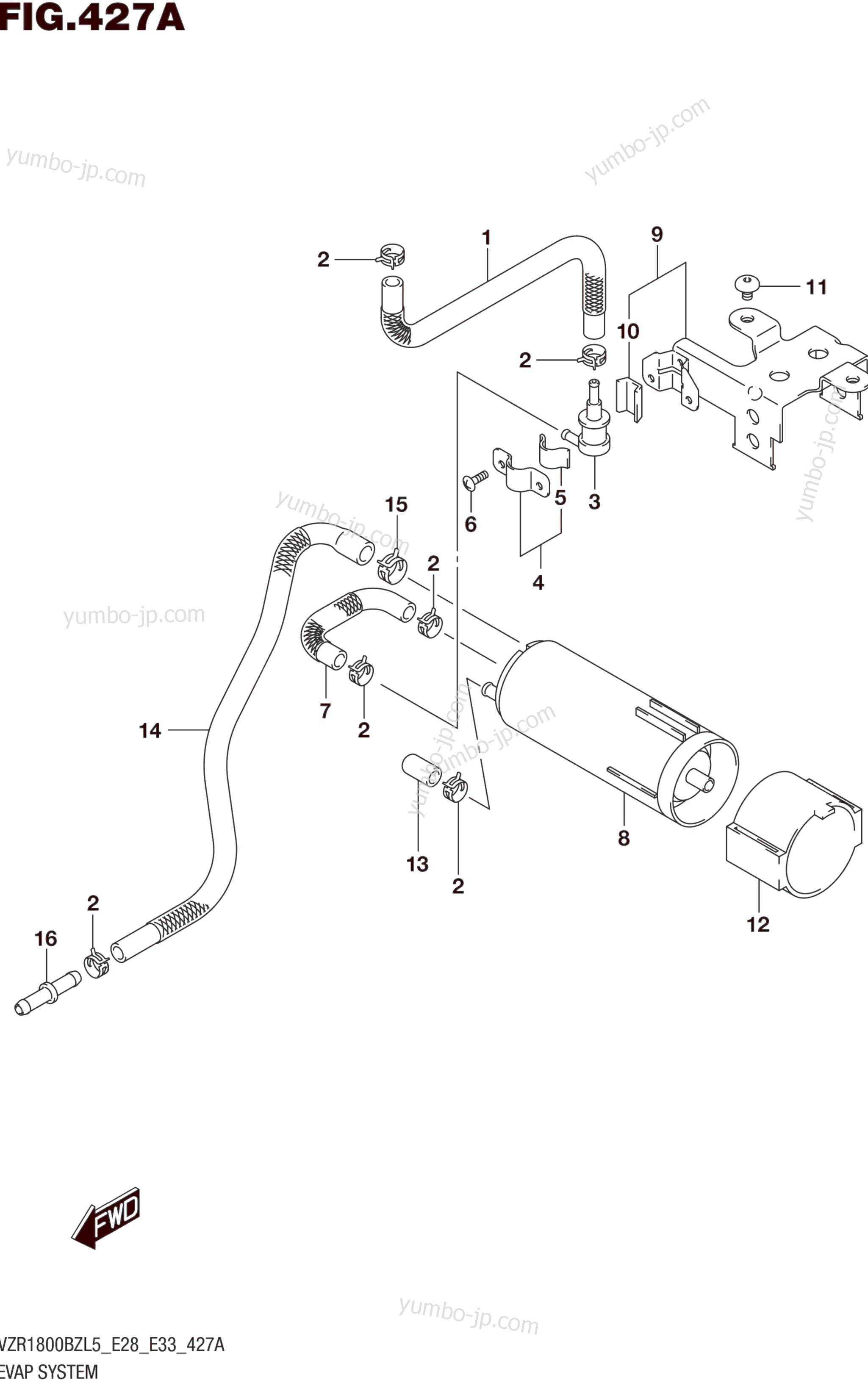 EVAP SYSTEM (VZR1800BZL5 E33) для мотоциклов SUZUKI VZR1800BZ 2015 г.