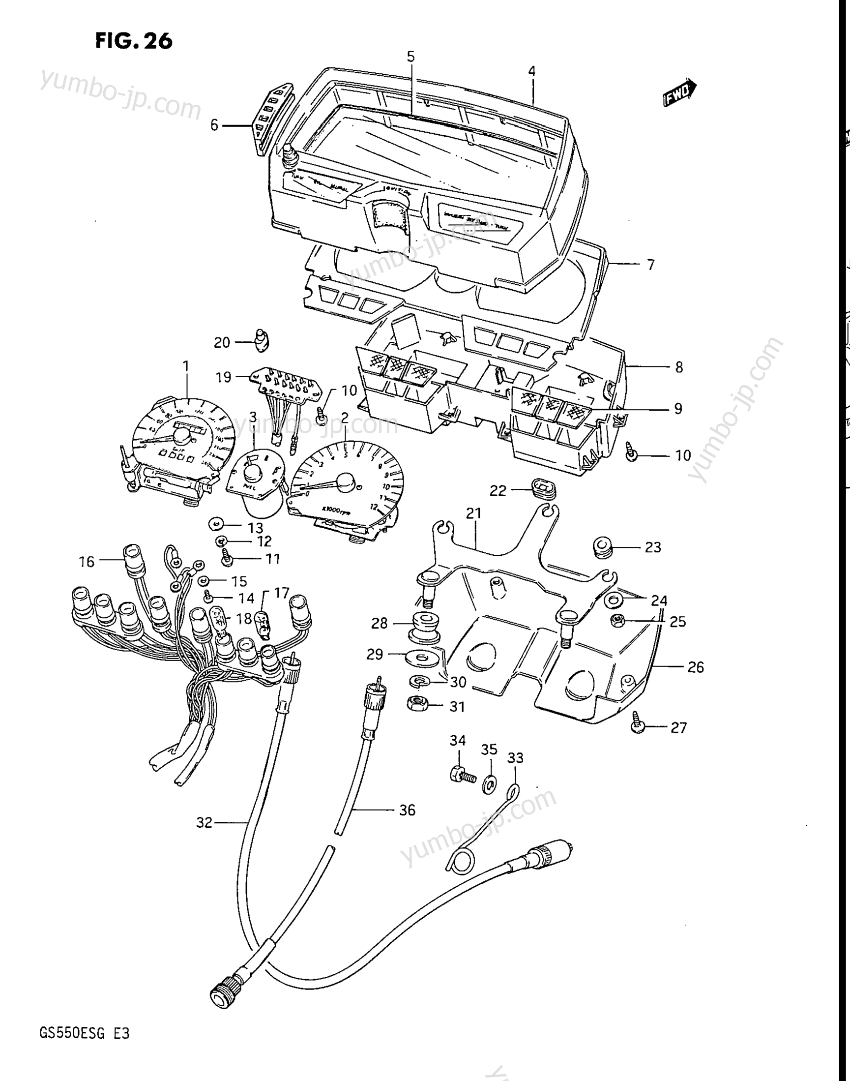 SPEEDOMETER - TACHOMETER (GS550EF/EG) для мотоциклов SUZUKI GS550ESF 1985 г.