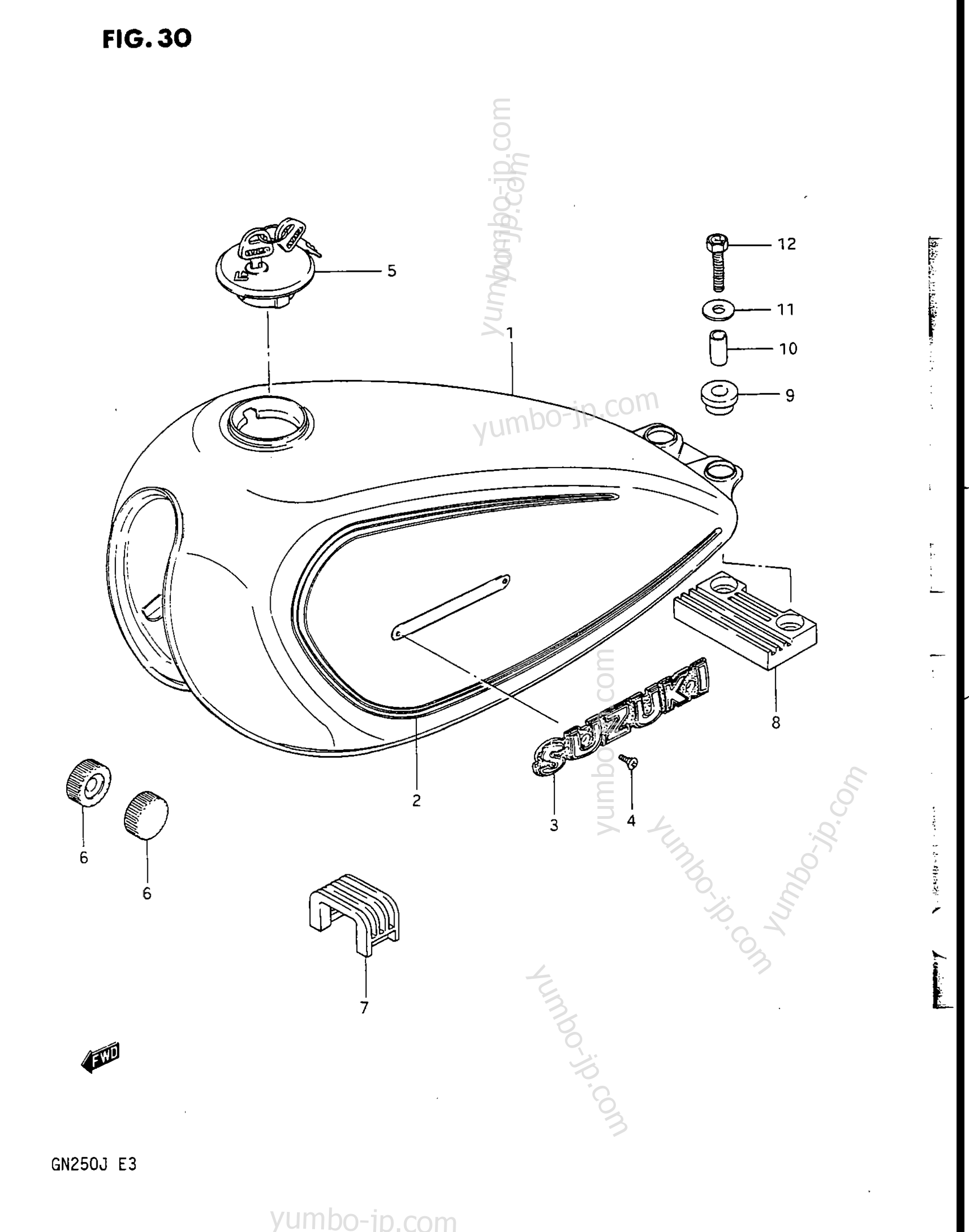 FUEL TANK for motorcycles SUZUKI 1985, (GN250) 1988 year