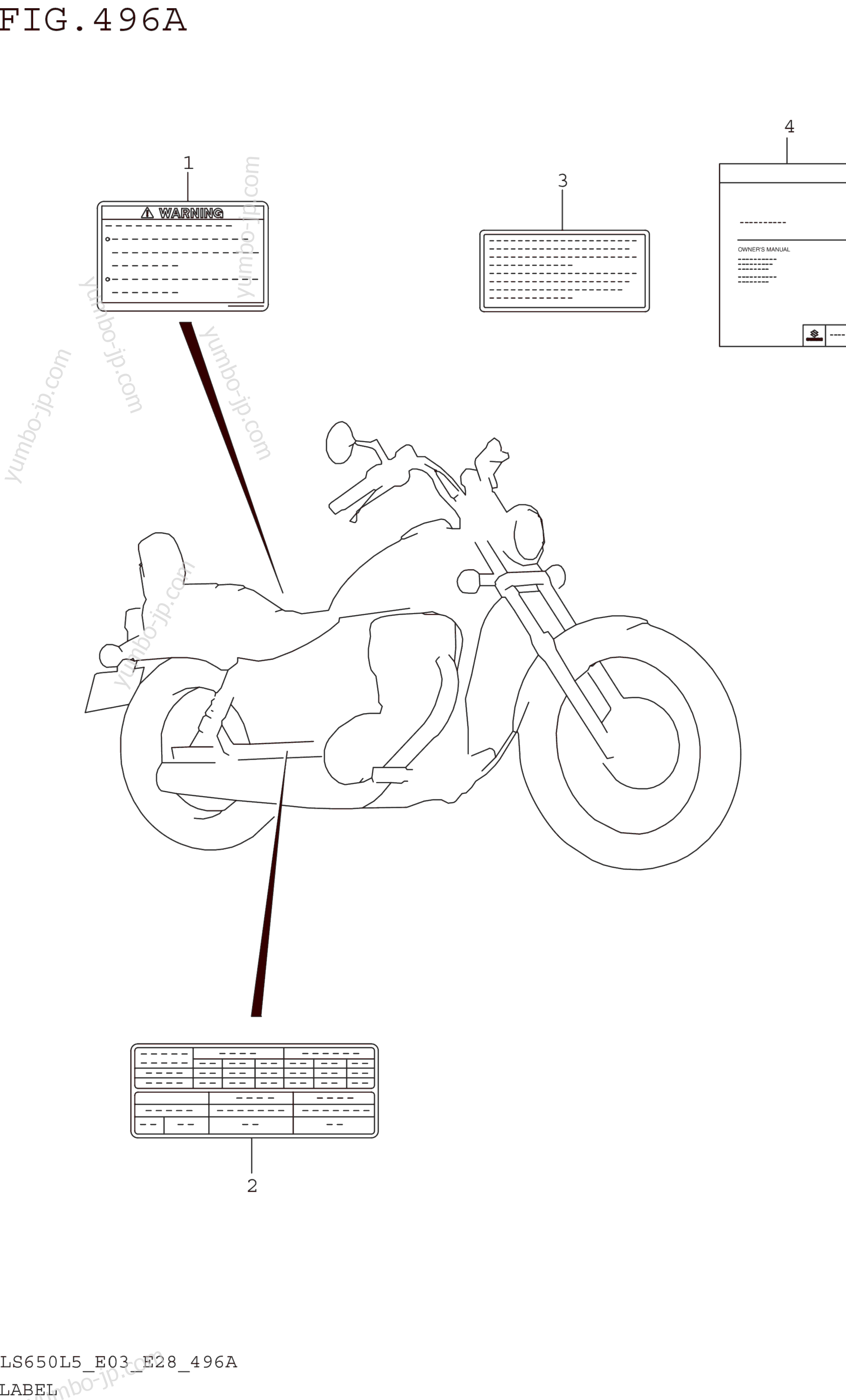 LABEL (LS650L5 E03) для мотоциклов SUZUKI LS650 2015 г.