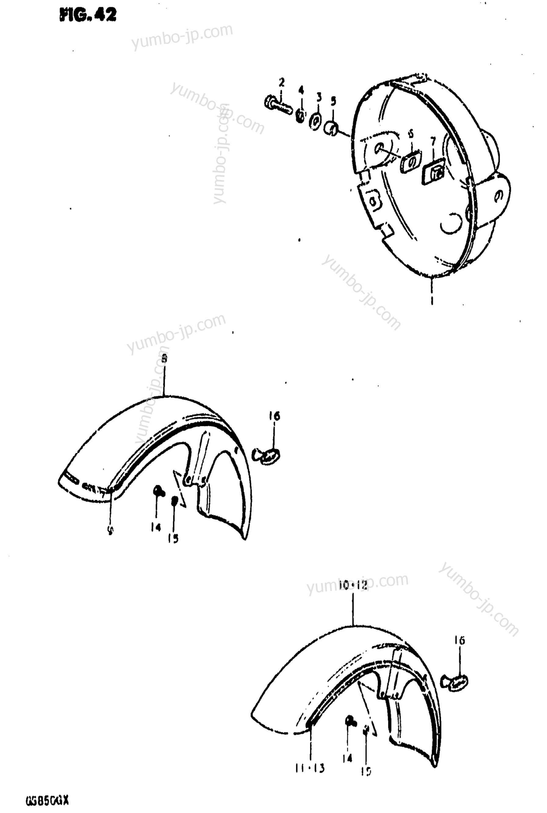 HEADLAMP HOUSING-FRONT FENDER для мотоциклов SUZUKI GS850G 1981 г.