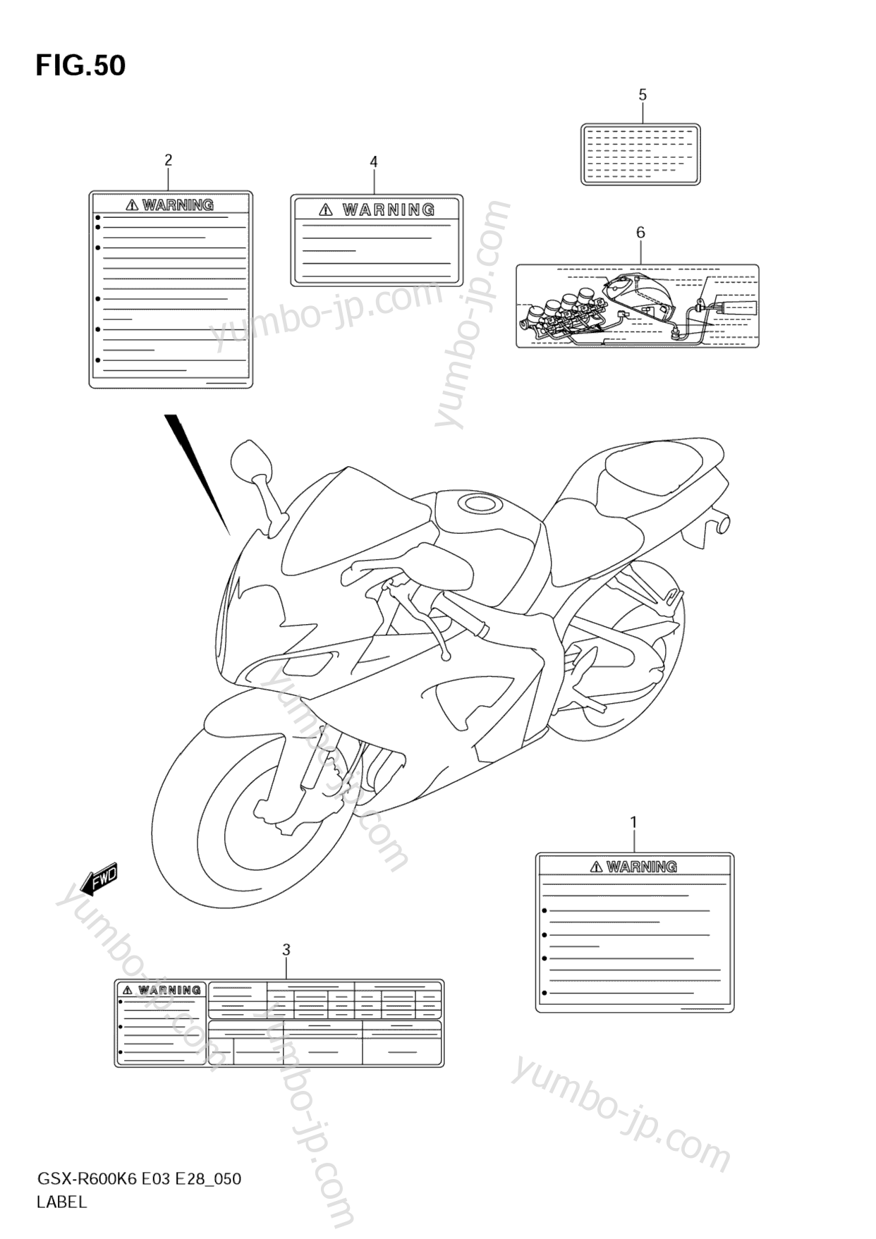 LABEL for motorcycles SUZUKI GSX-R600 2006 year