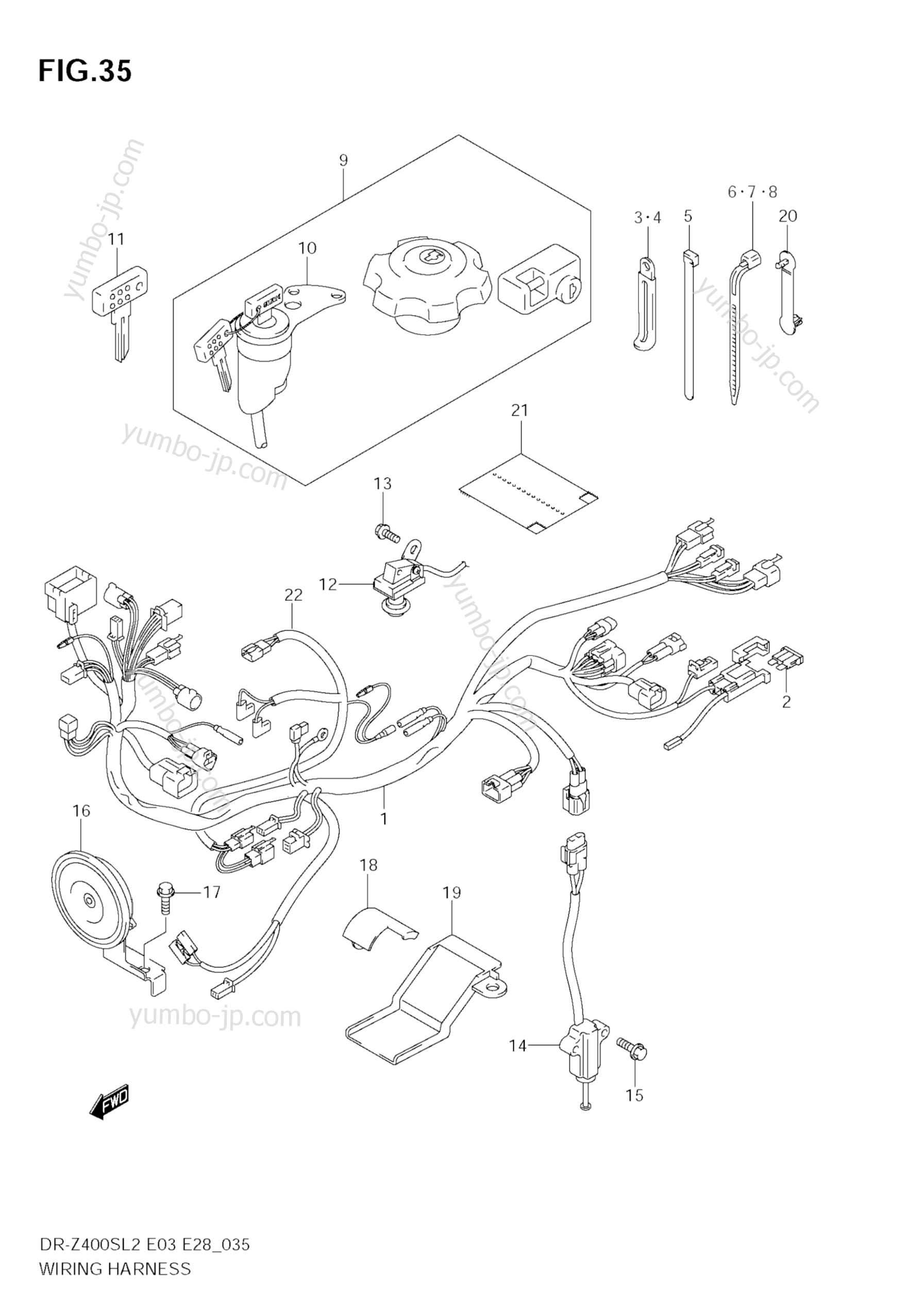 WIRING HARNESS (E03) for motorcycles SUZUKI DR-Z400S 2012 year