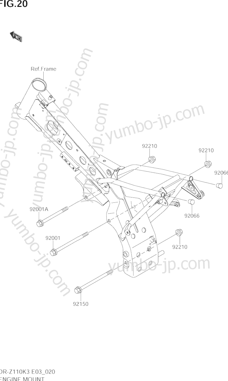 ENGINE MOUNT for motorcycles SUZUKI DR-Z110 2004 year