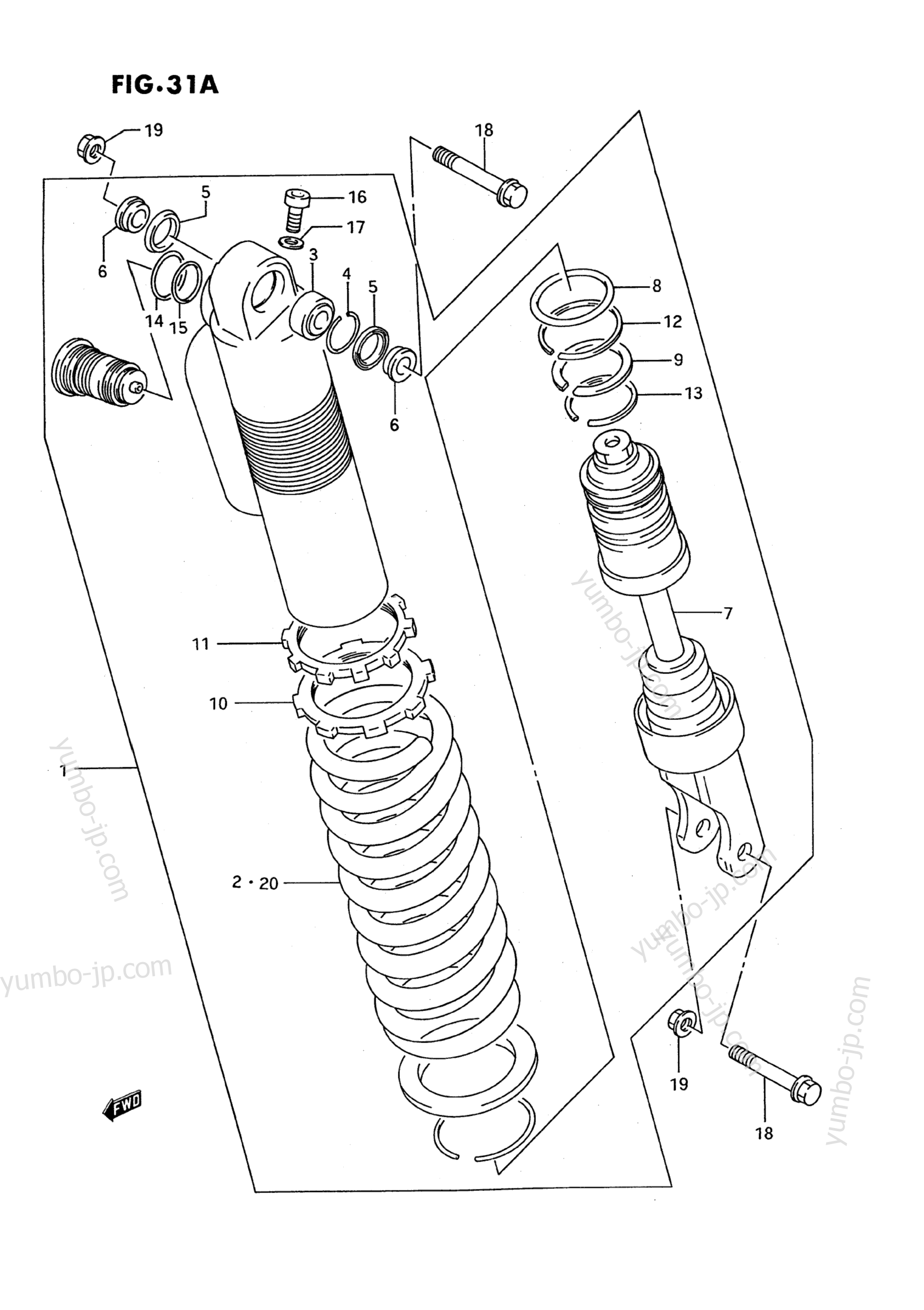 SHOCK ABSORBER (MODEL P) для мотоциклов SUZUKI RM125 1992 г.