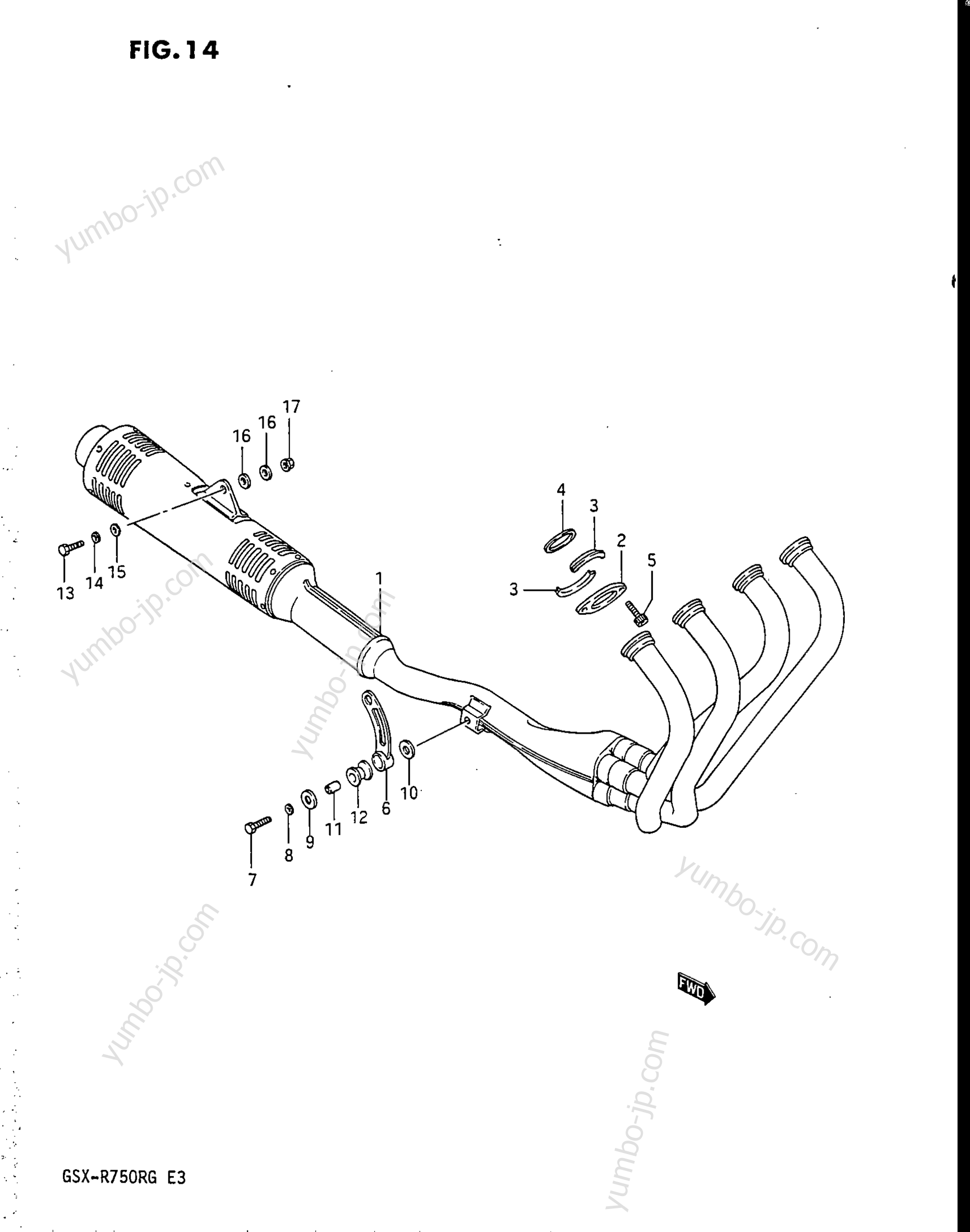 MUFFLER для мотоциклов SUZUKI GSX-R750R 1986 г.