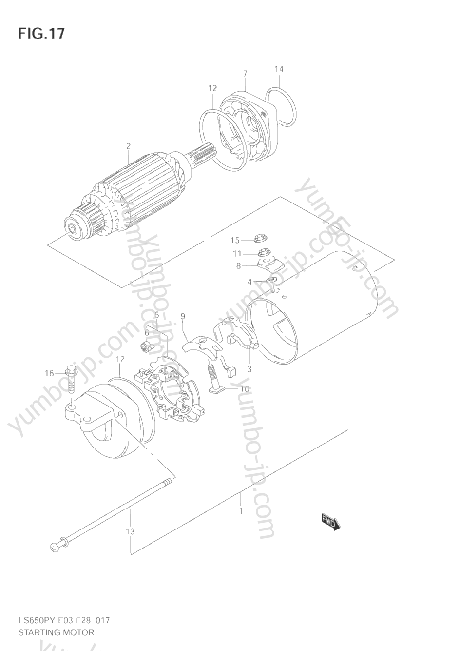 STARTING MOTOR (SEE NOTE) for motorcycles SUZUKI Savage (LS650P) 2004 year