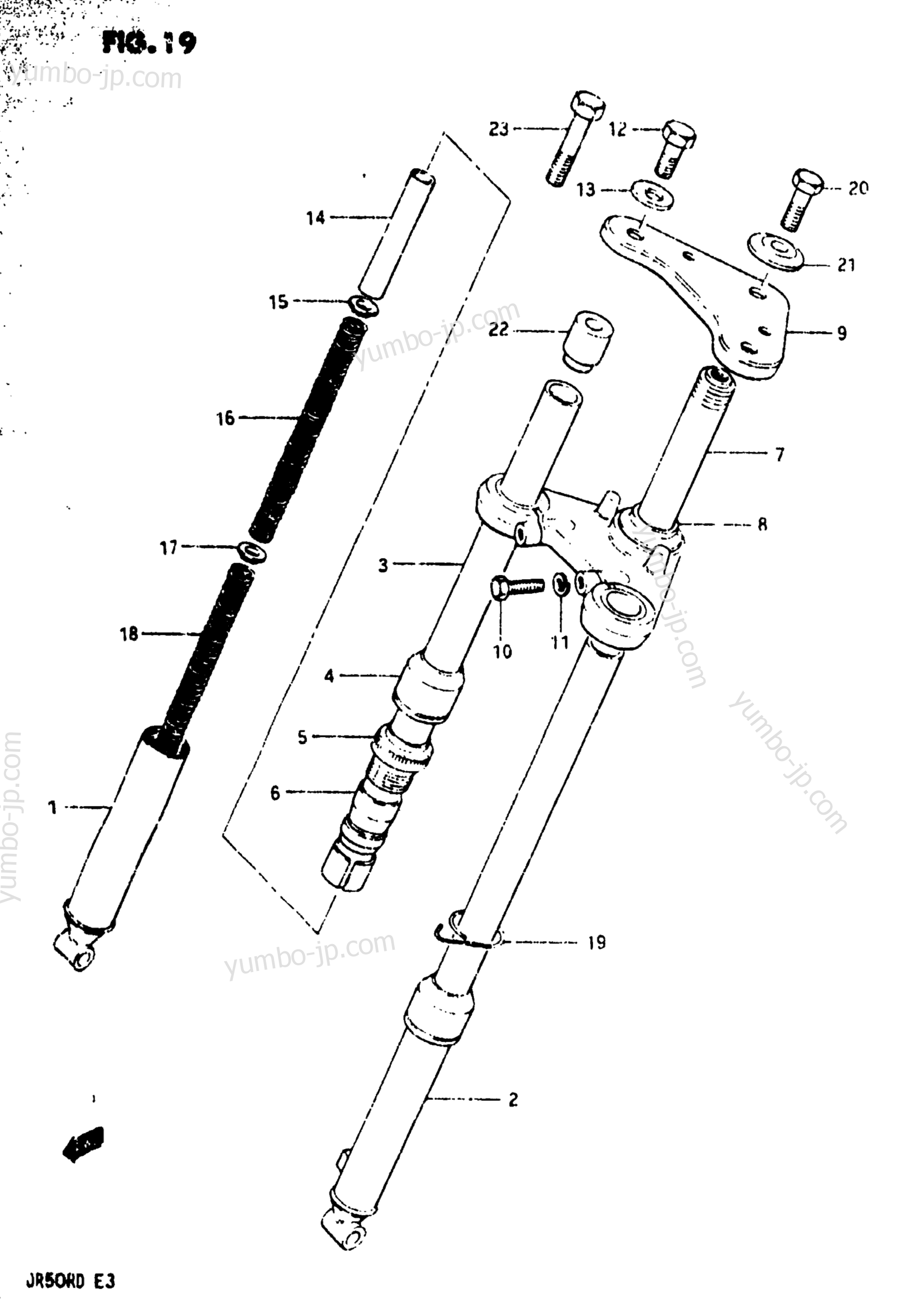 FRONT FORK for motorcycles SUZUKI JR50R 1983 year