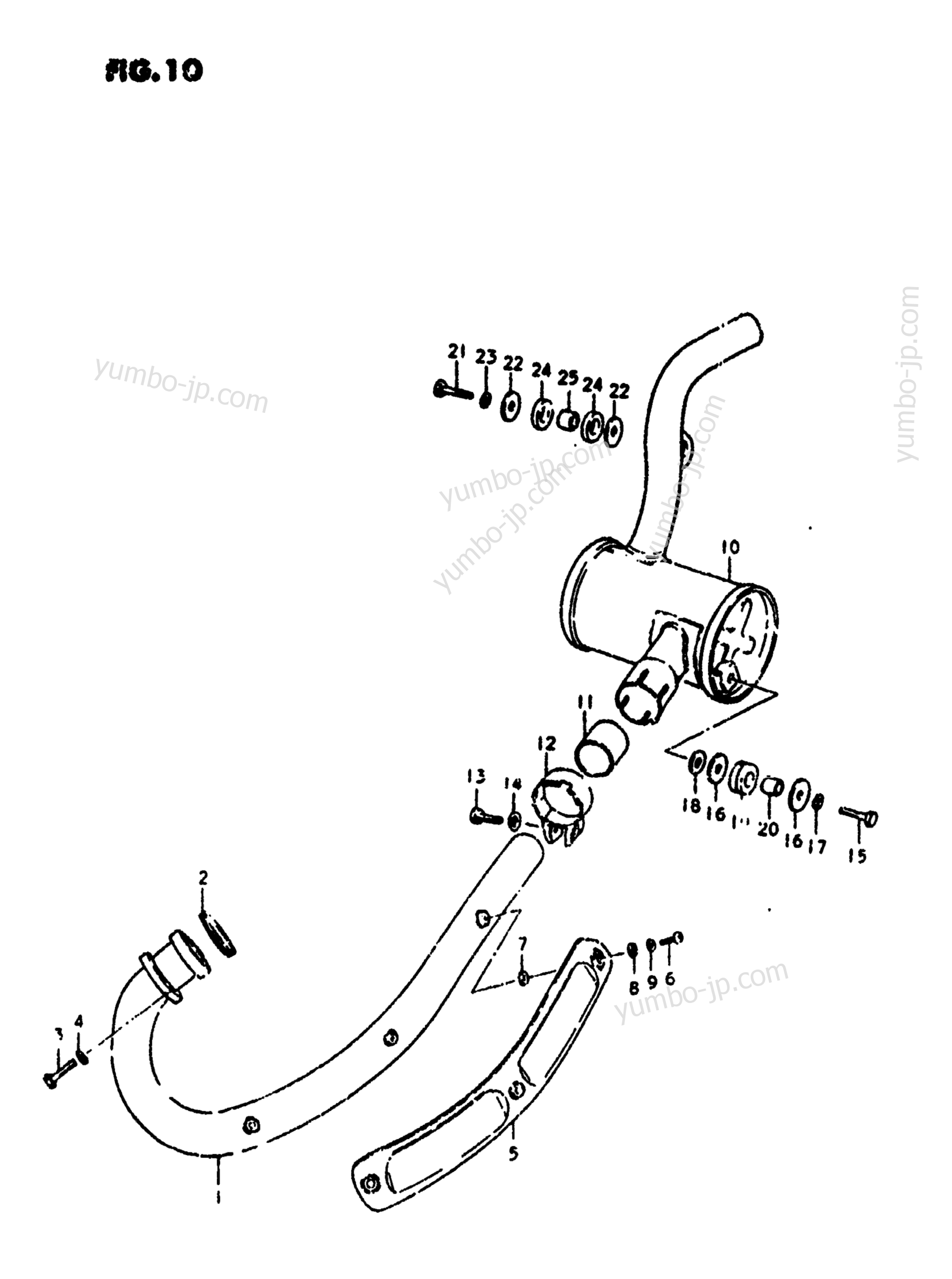 MUFFLER для мотоциклов SUZUKI SP400 1980 г.