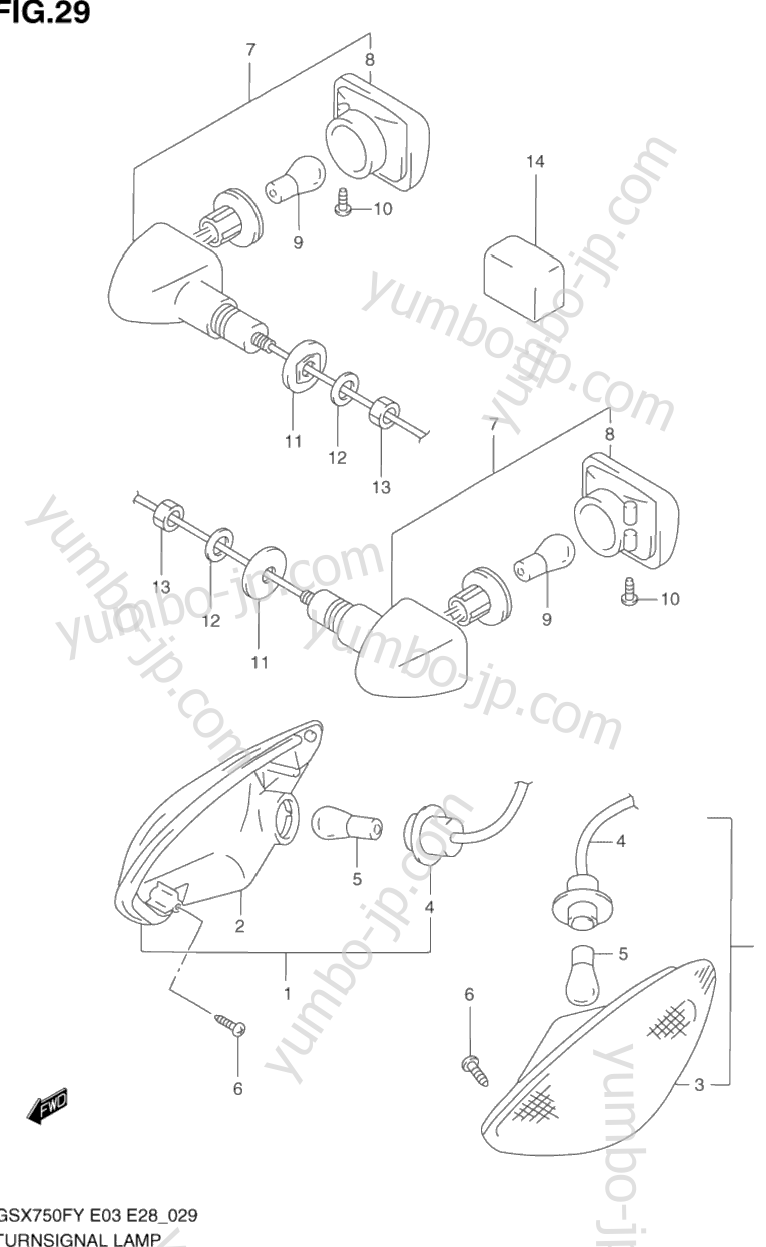 TURN SIGNAL LAMP for motorcycles SUZUKI Katana (GSX750F) 1999 year