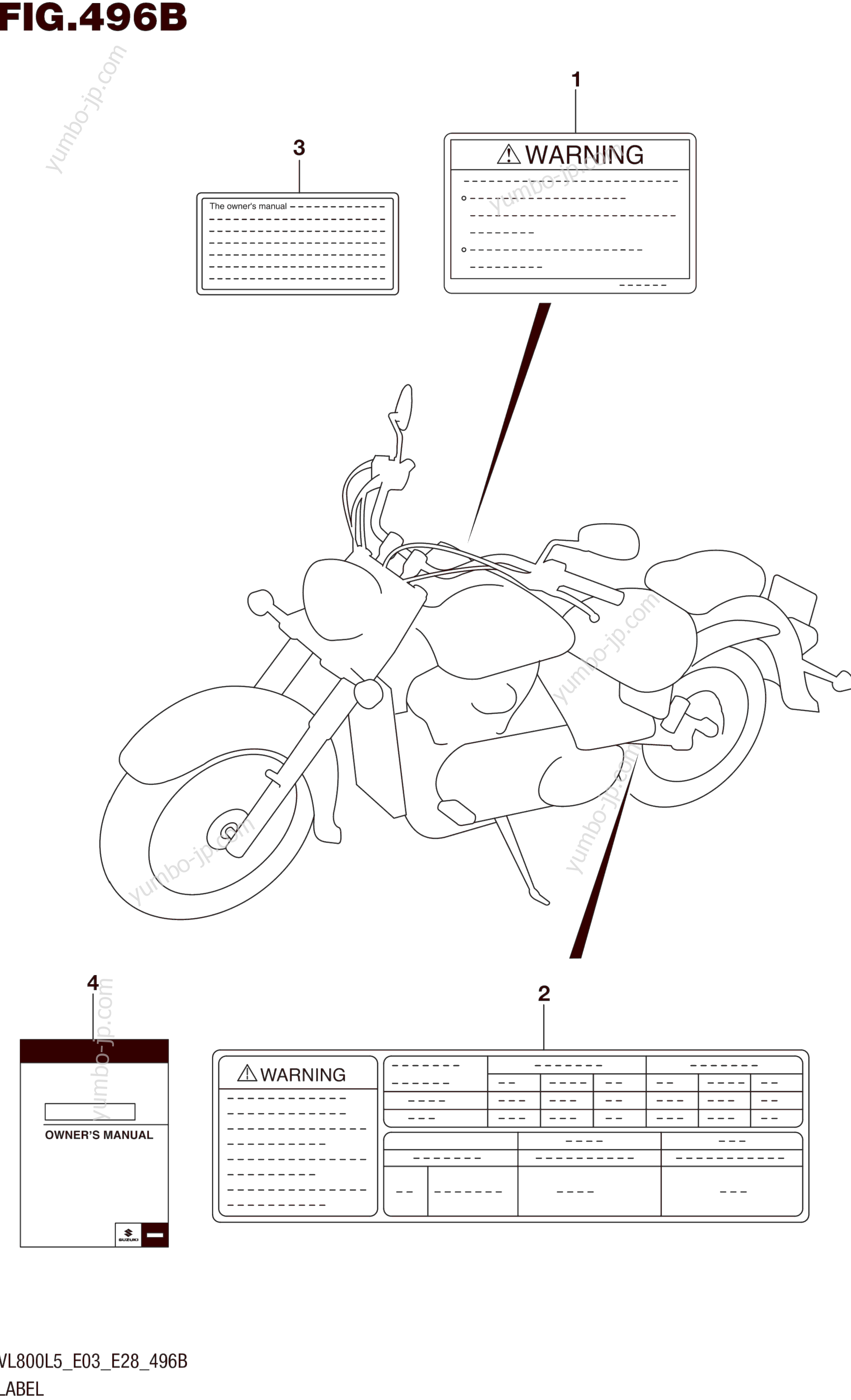 LABEL (VL800L5 E33) для мотоциклов SUZUKI VL800B 2015 г.