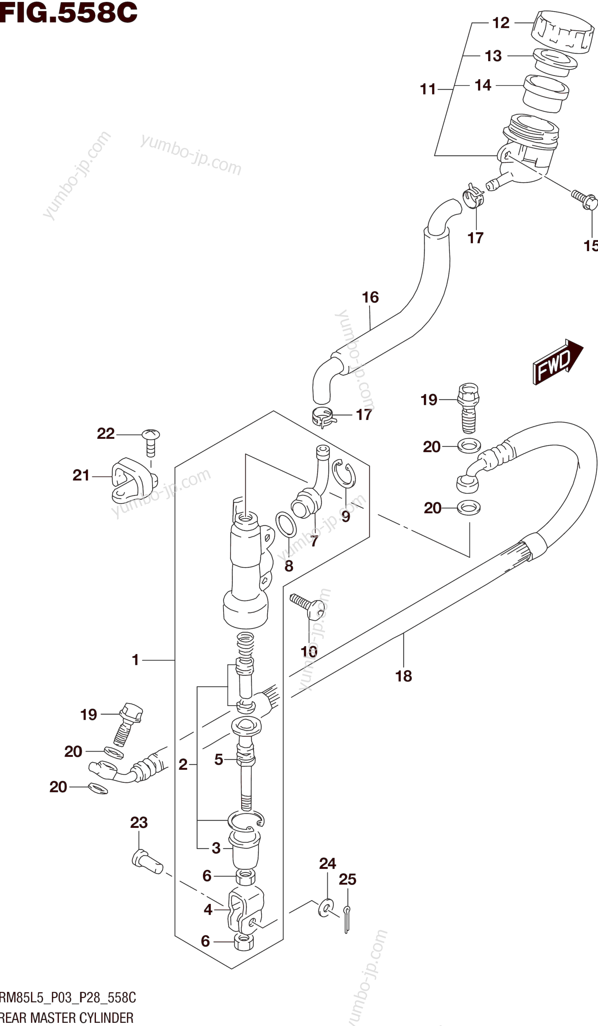 REAR MASTER CYLINDER (RM85LL5 P28) for motorcycles SUZUKI RM85 2015 year