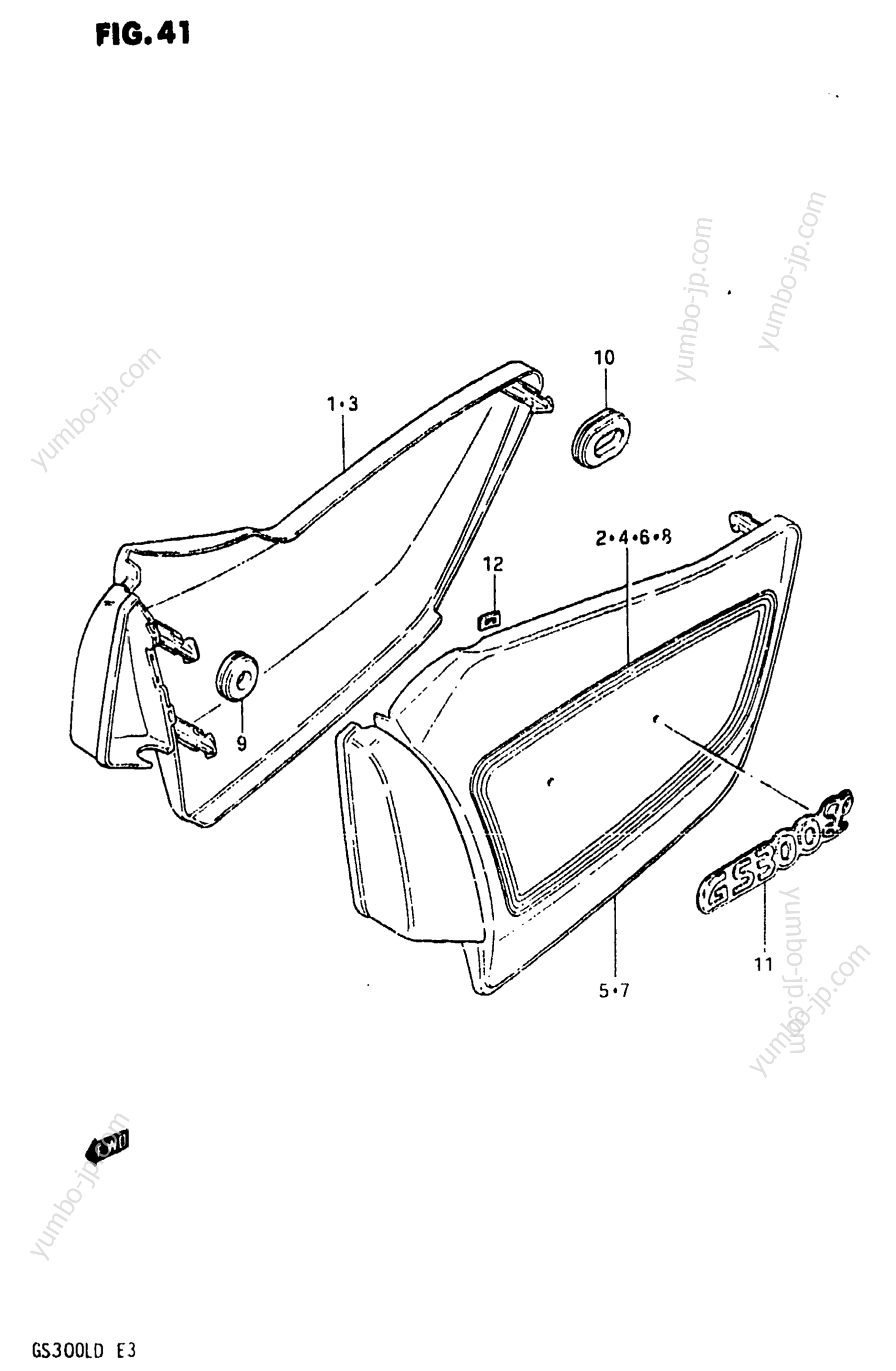 FRAME COVER (MODEL D) for motorcycles SUZUKI GS300L 1982 year