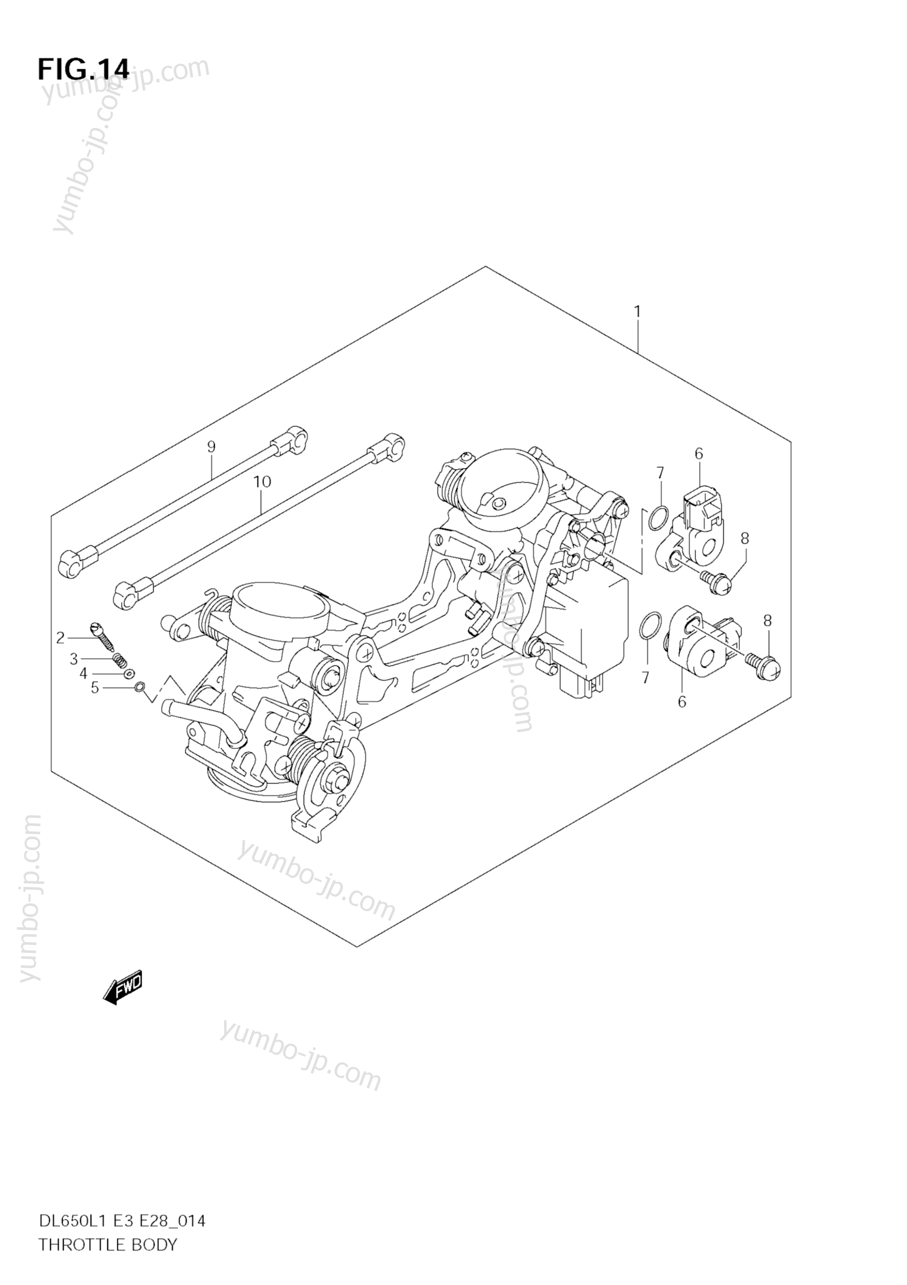 THROTTLE BODY (DL650A L1 E3) for motorcycles SUZUKI V-Strom (DL650) 2011 year