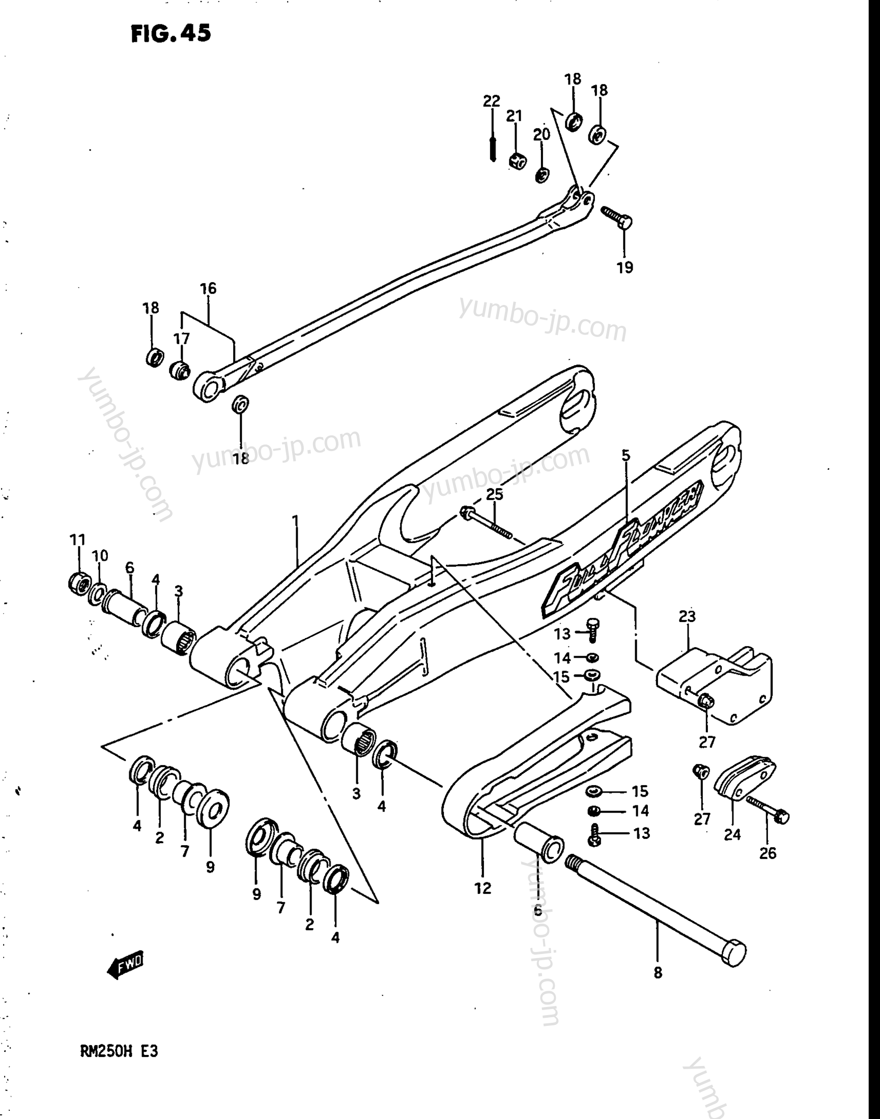 REAR SWINGING ARM (MODEL G) for motorcycles SUZUKI RM250 1987 year